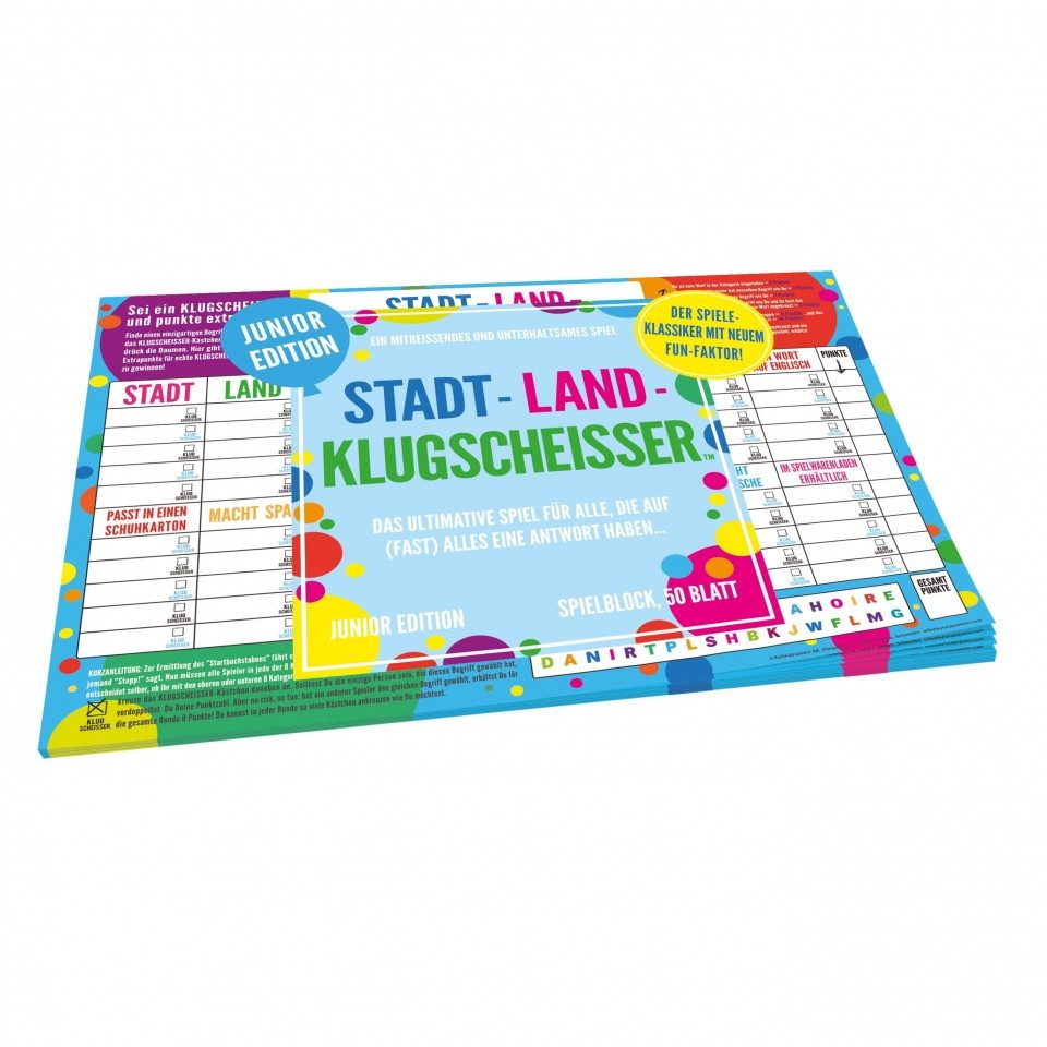 Kylskapspoesi Spiel, Spielblock Stadt-Land-Klugscheisser - Junior Edition - deutsch