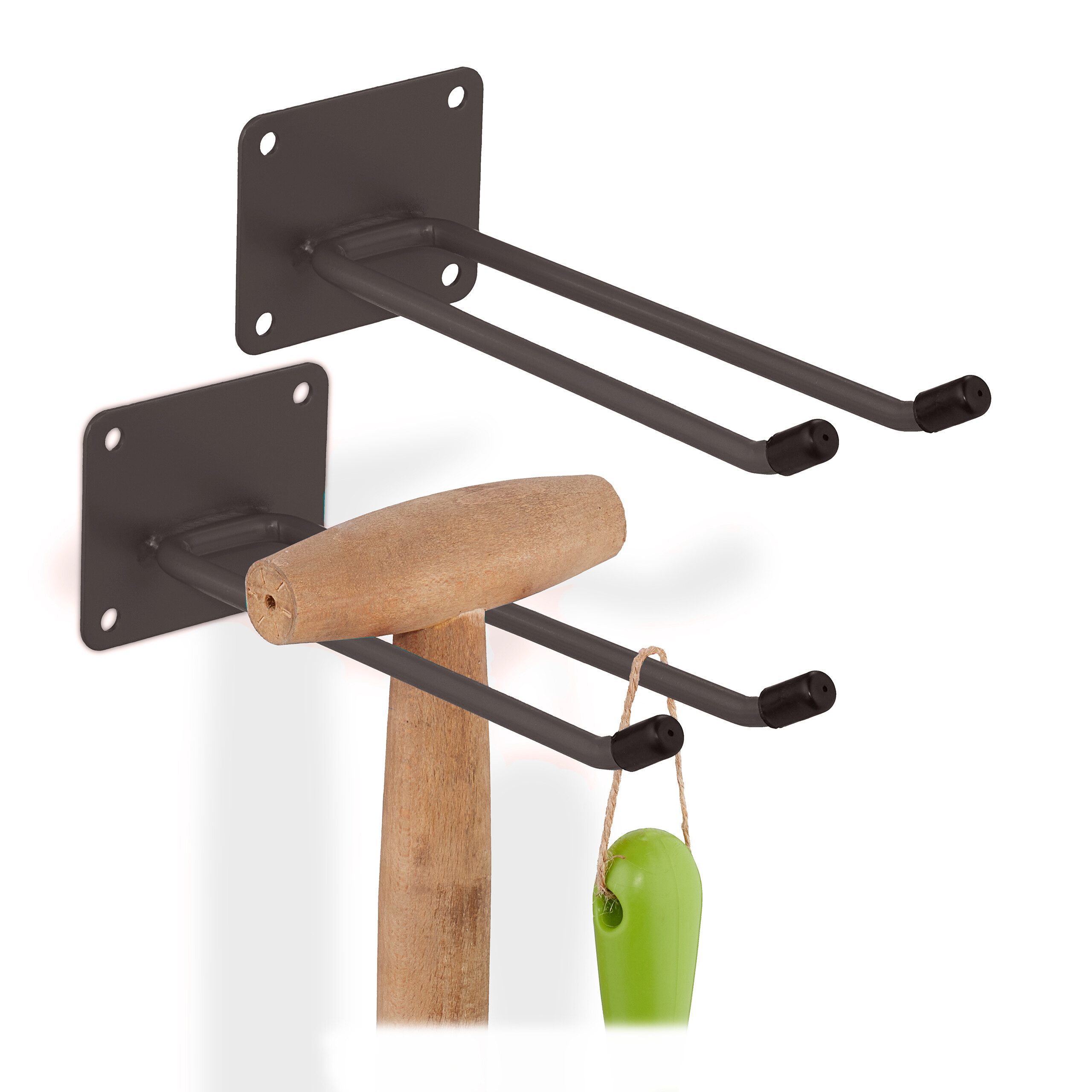 relaxdays Gartengerätehalter 2x brauner Gerätehalter aus günstig online kaufen