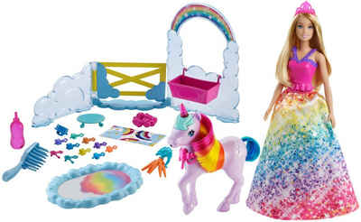 Barbie Anziehpuppe »Dreamtopia Prinzessin« (Set), inkl. Einhorn mit Farbwechsel