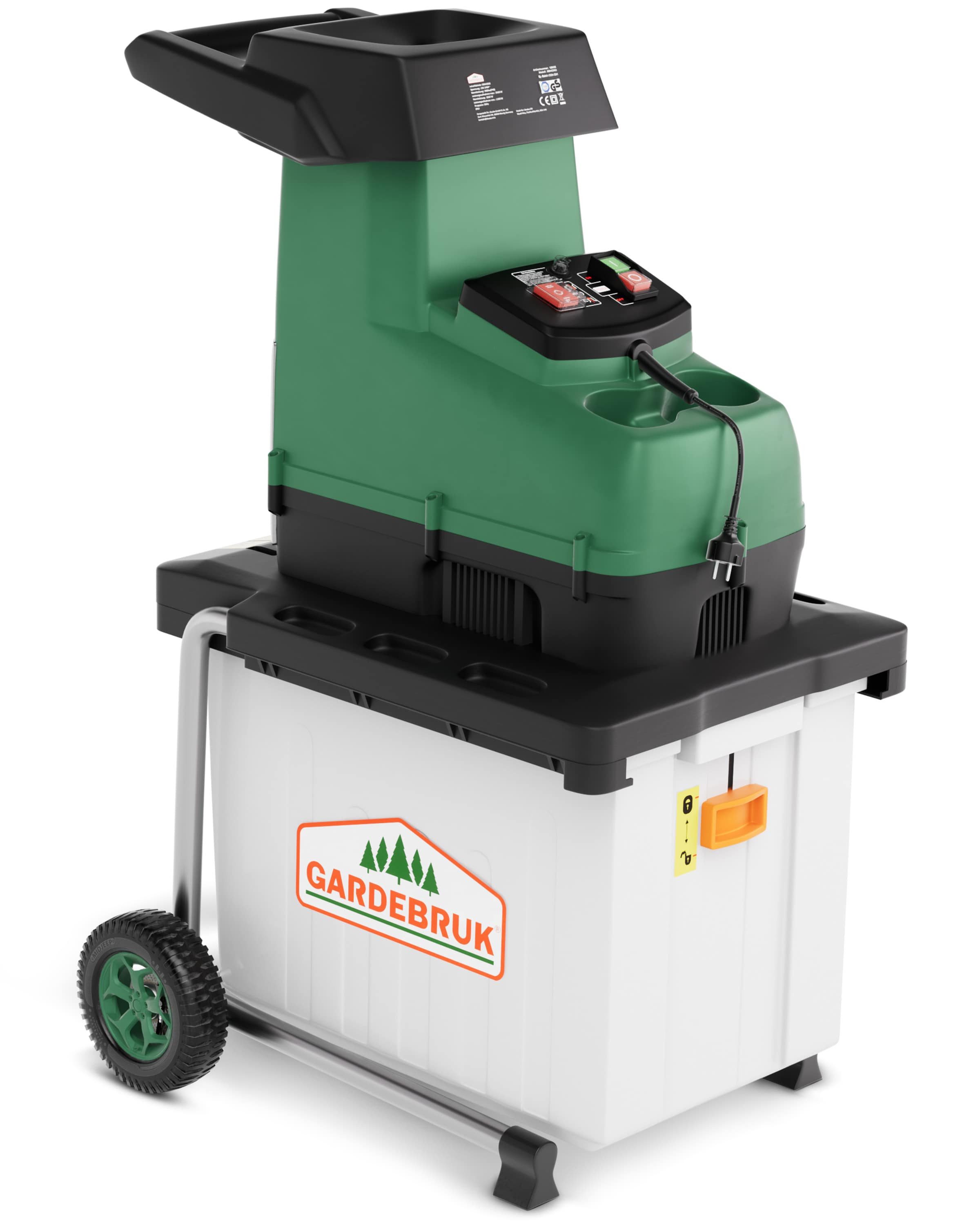 Gardebruk Häcksler, Leisehäcksler 3100 W max. 45 mm Aststärke Elektrisch 60L Auffangbox