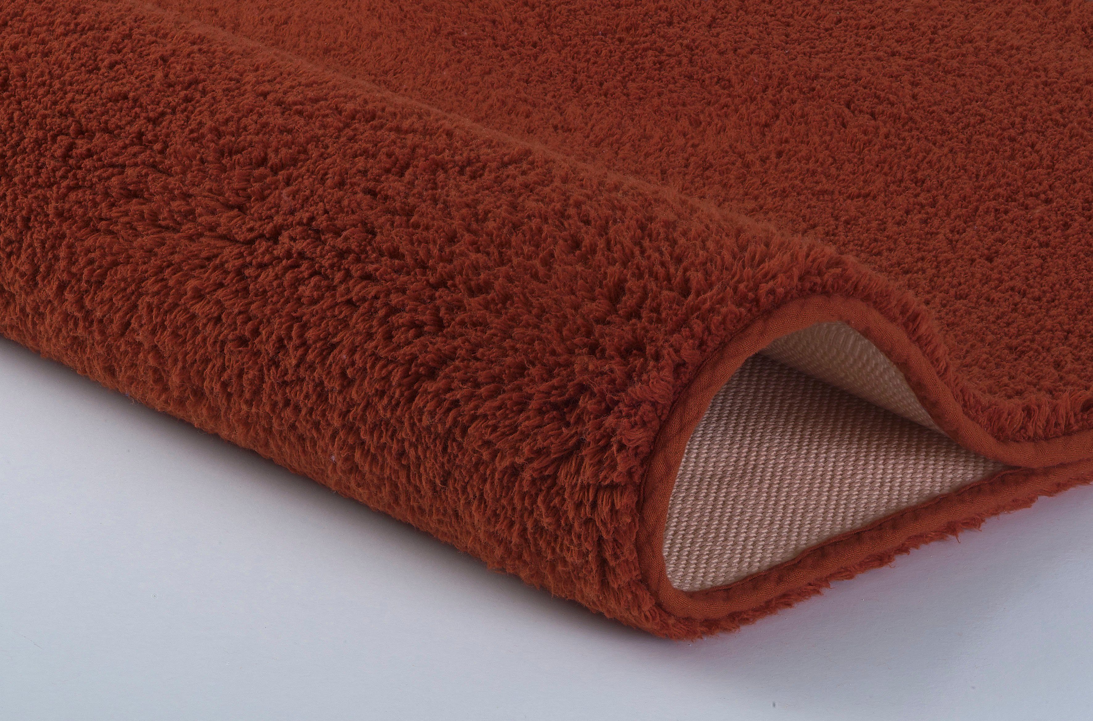 Kleine Wolke Badematte Kansas, Höhe 15 mm, rutschhemmend beschichtet, fußbodenheizungsgeeignet, Baumwolle, rechteckig, Badteppich, Uni Farben, reine Baumwolle,  – Bild 4 von 5