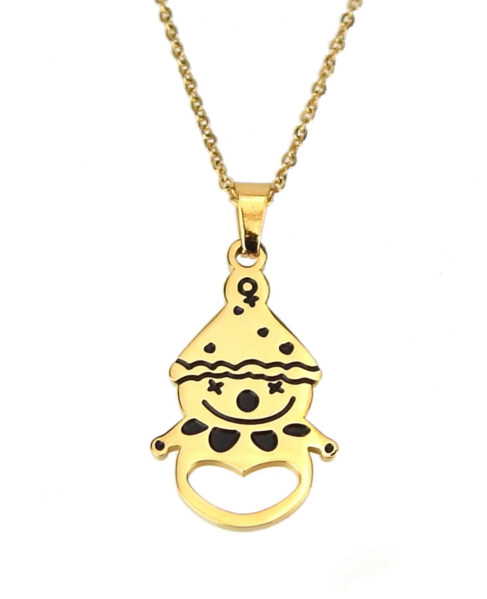 Ella Jonte Kette mit Кулон, gold Schneefrau Schneemann Weihnachten Geschenkverpackung