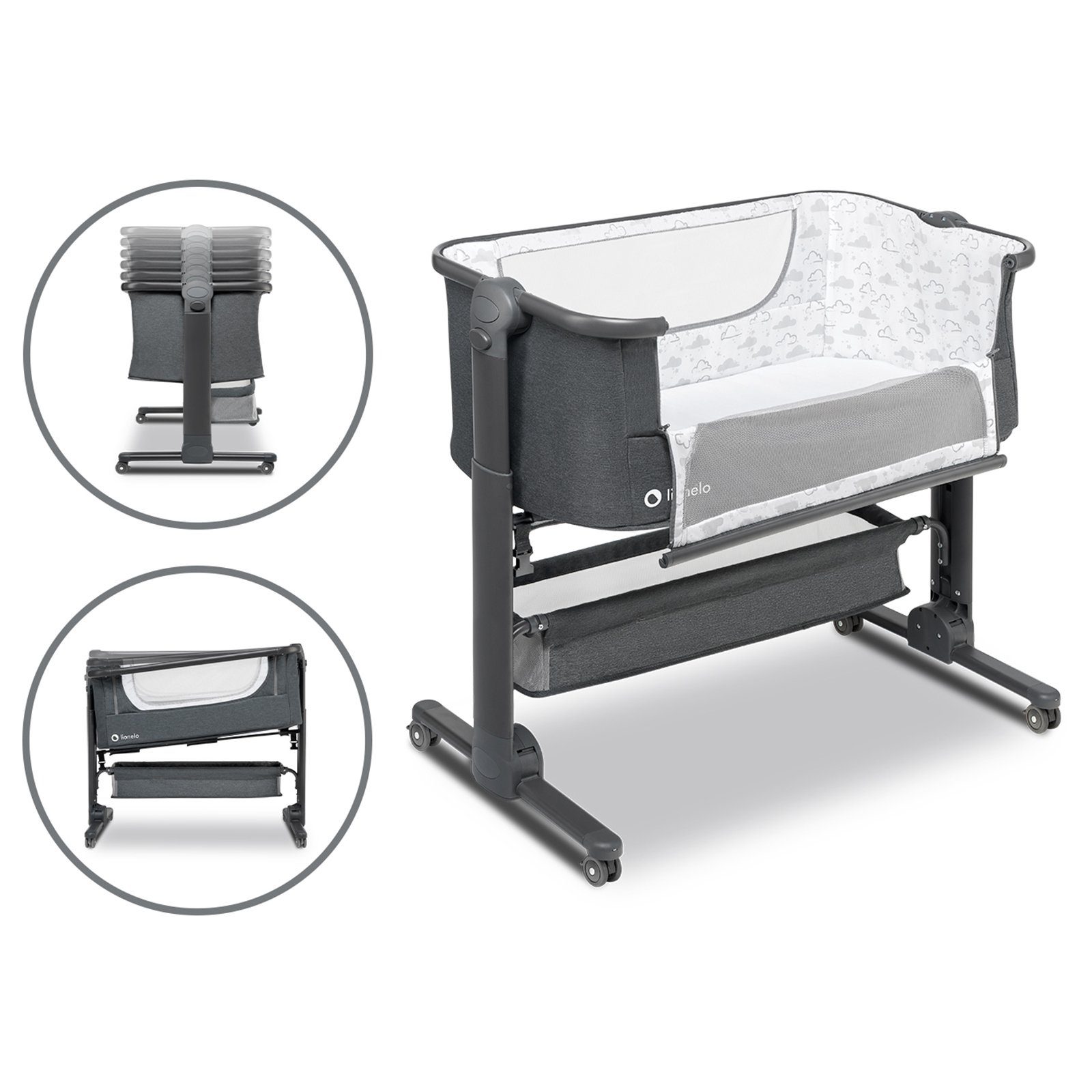 lionelo Baby-Reisebett Timon,  3in1  ZUBEHÖR  Tasche Aluminium Rahmen PRESTIGE Matratze