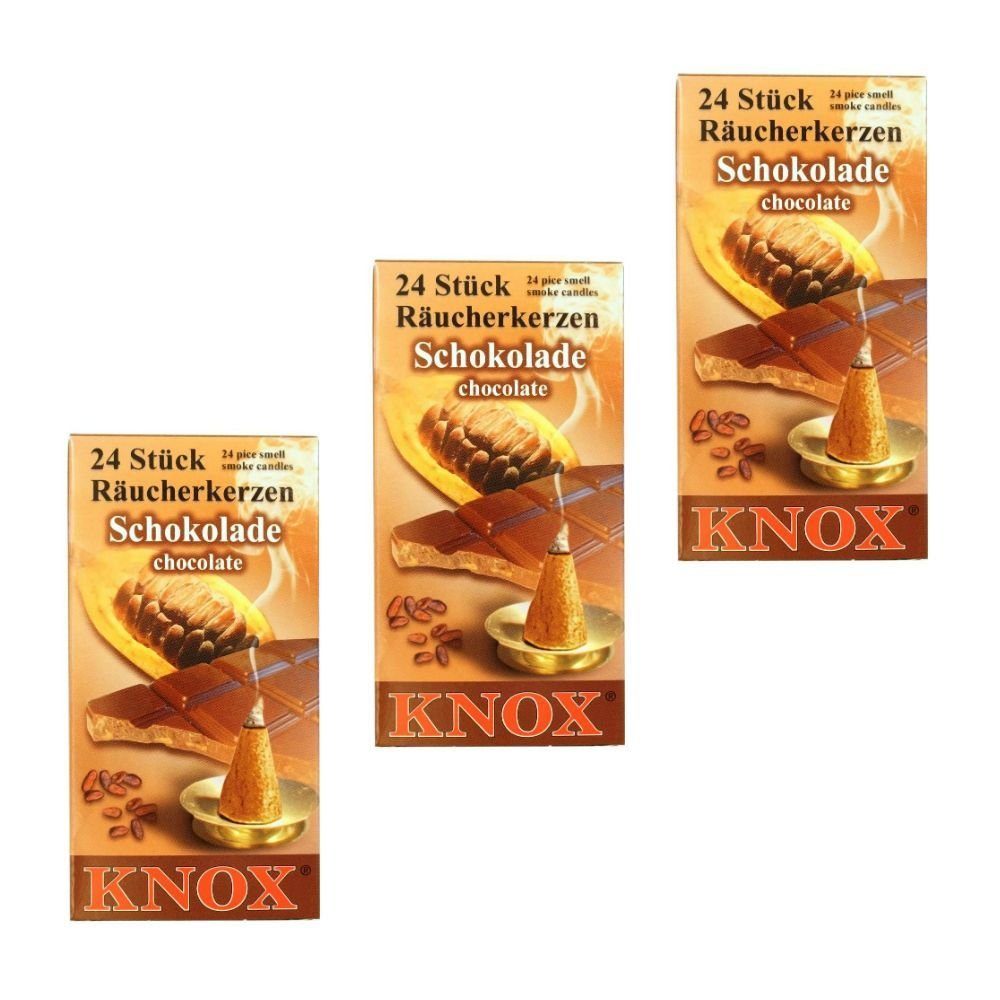 KNOX Räuchermännchen 3 Päckchen Räucherkerzen- Schokolade - 24er Packung