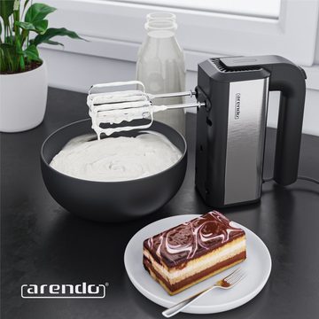 Arendo Handmixer, 350 W, Handrührgerät, 5 Geschwindigkeiten, inkl. 2 Rührbesen & 2 Knethaken