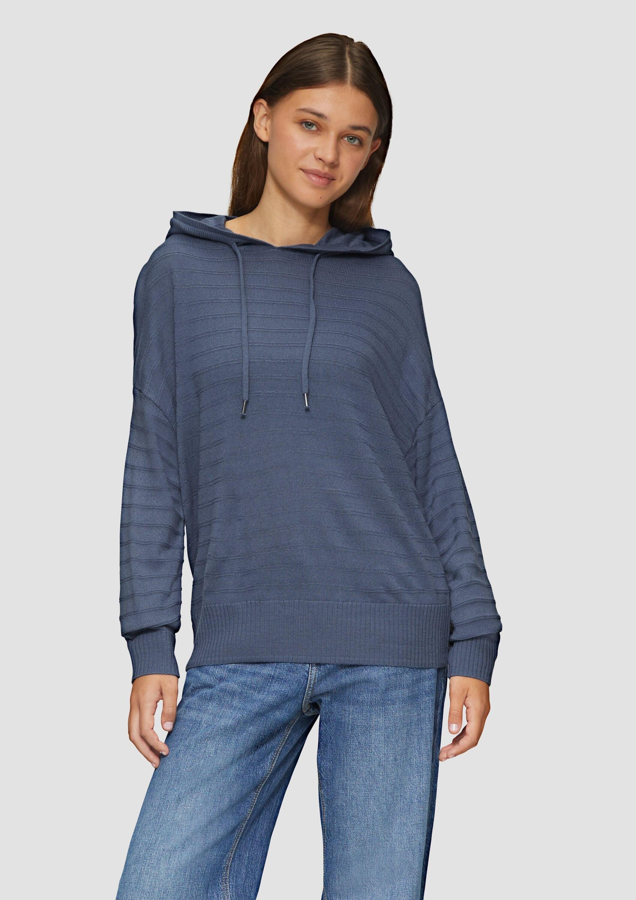 QS Longpullover Strickpullover Strickpullover mit Kapuze günstig online kaufen