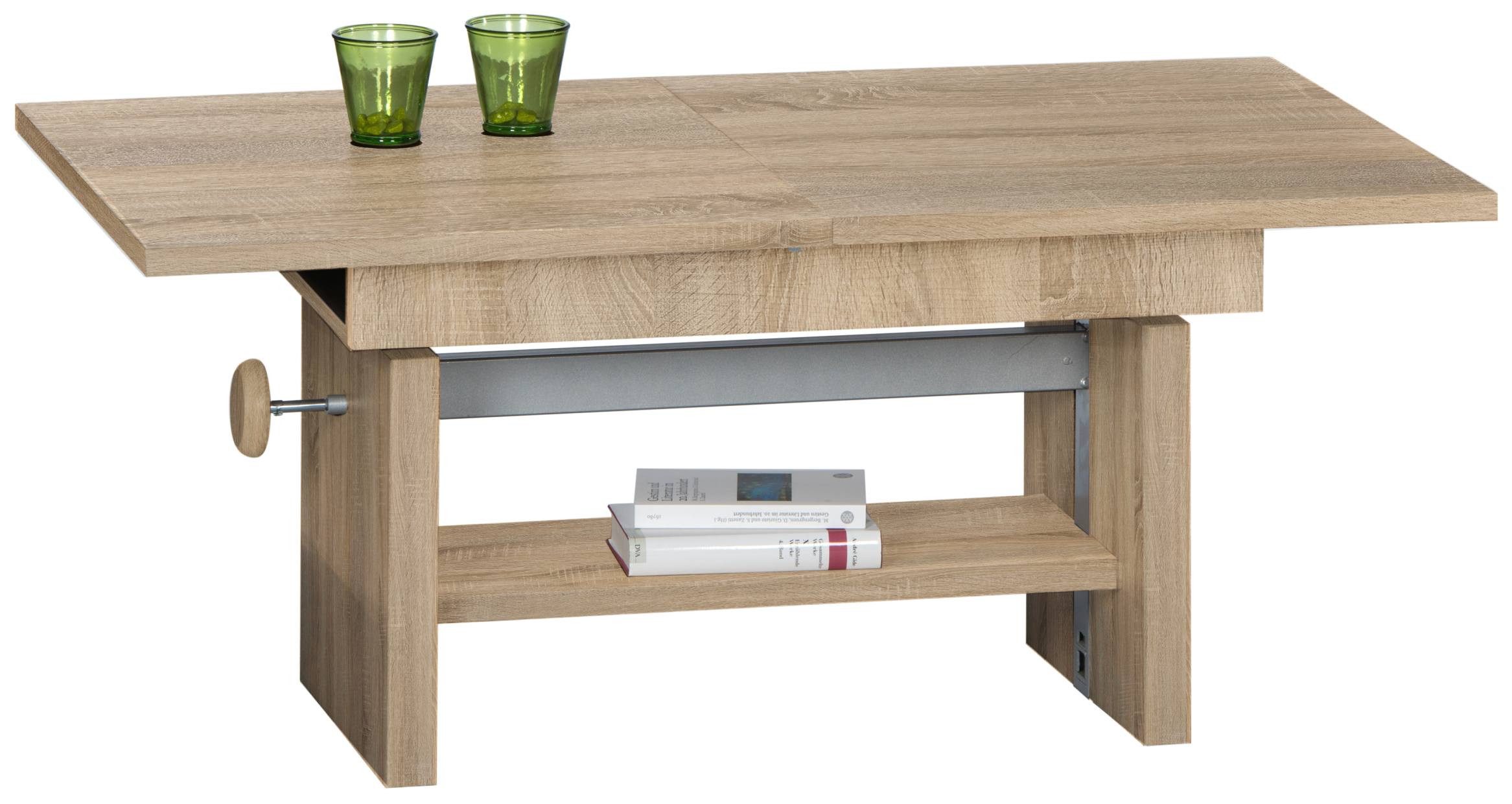 Bega Consult Couchtisch Couchtisch EVENT höhenverstellbar ausziehbar Optik: Sonoma Eiche