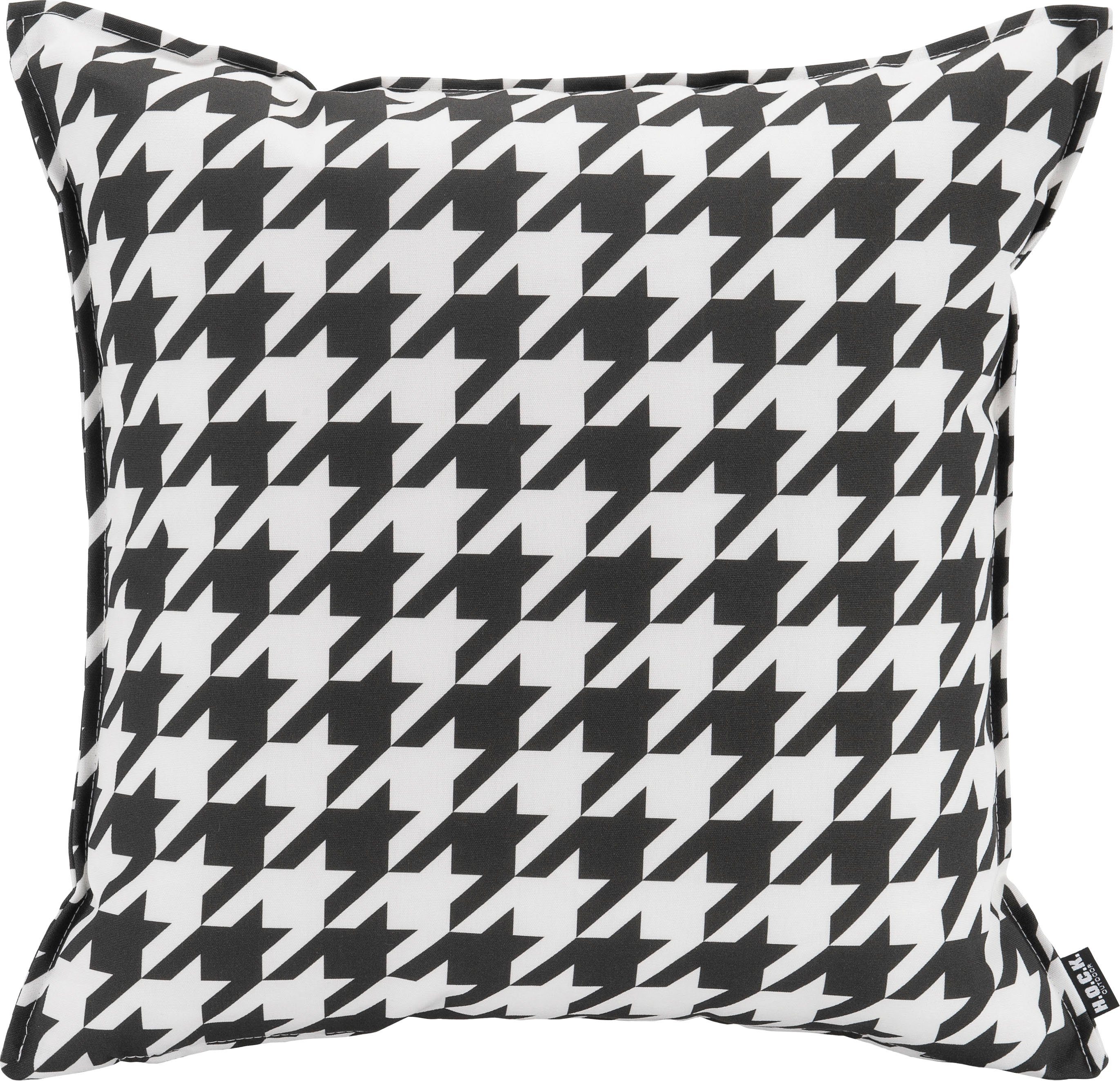 H.O.C.K. Dekokissen Pictave, mit Hahnentritt-Muster, Kissenhülle mit Füllung, 1 Stück