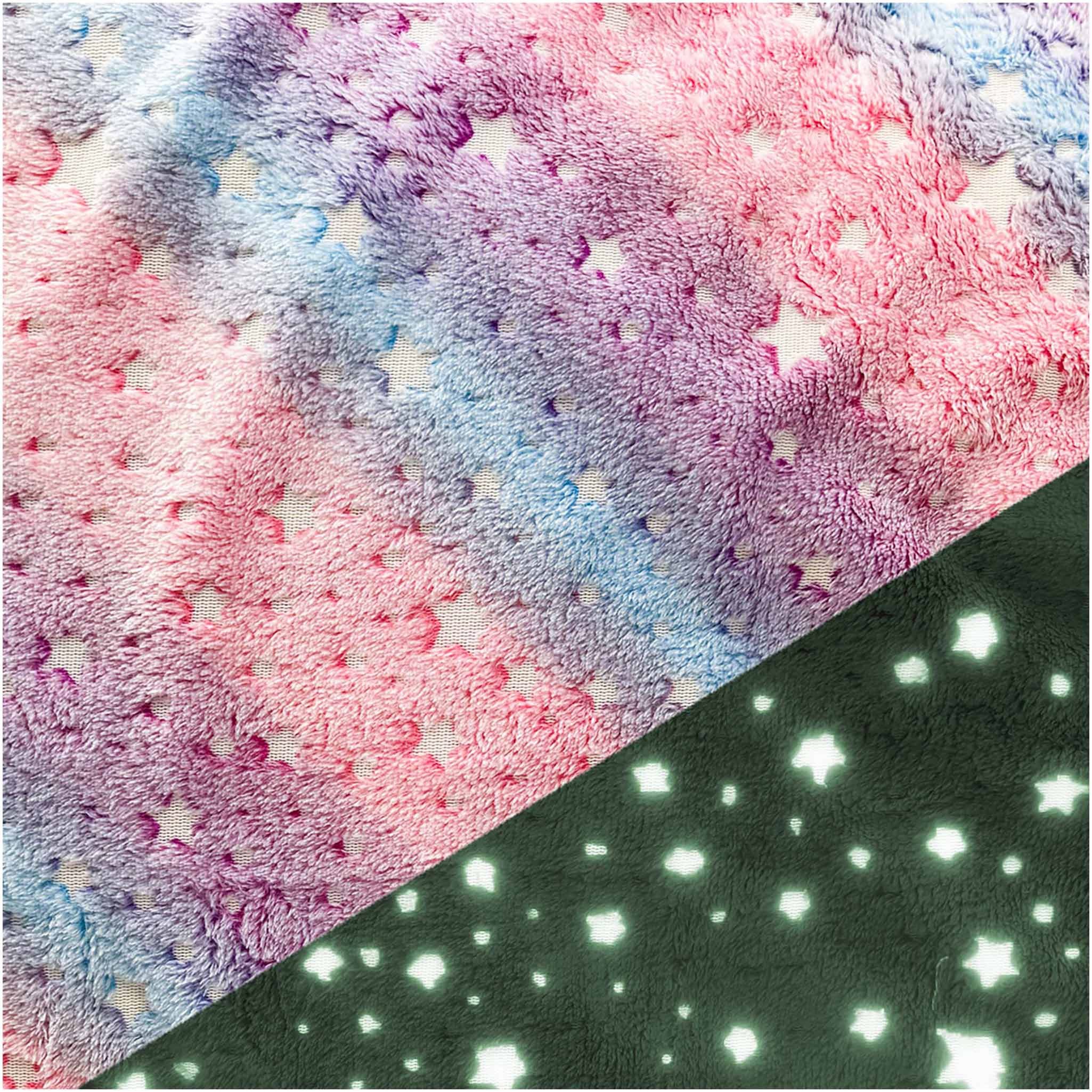 maDDma Stoff Wellness Fleece Sternenhimmel Glow in the Dark Zuschnitt ab 1x1,65m, mehrfarbig 1