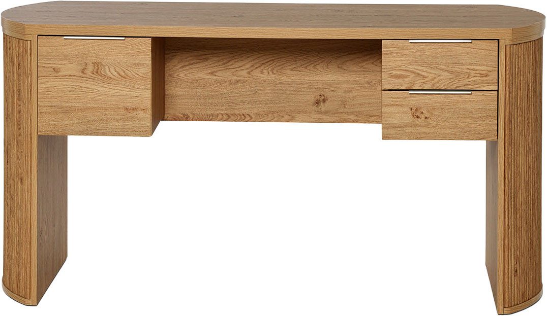 Jahnke Schreibtisch MOON D 150, Schreibtisch, 1 Tür & 2 Schubladen, Aluminium Griffe, Breite: 148 cm