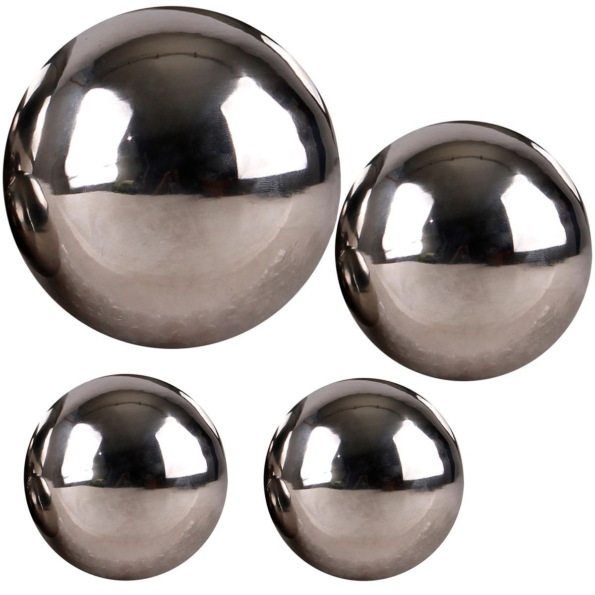 Dekokugel Dekokugel Edelstahl glänzend Edelstahlkugel-Set 4 Metallkugel