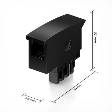 deleyCON deleyCON Telefon Adapter Stecker TAE-F Stecker auf RJ11 Buchse 6P4C Netzwerk-Adapter