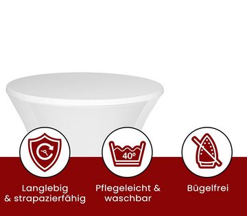 Stehtischhusse 2er Pack Stretch Husse für Bistrotisch mit verstärkten Fußtaschen, TexDeko, strapazierfähig, waschbar, bügelfrei