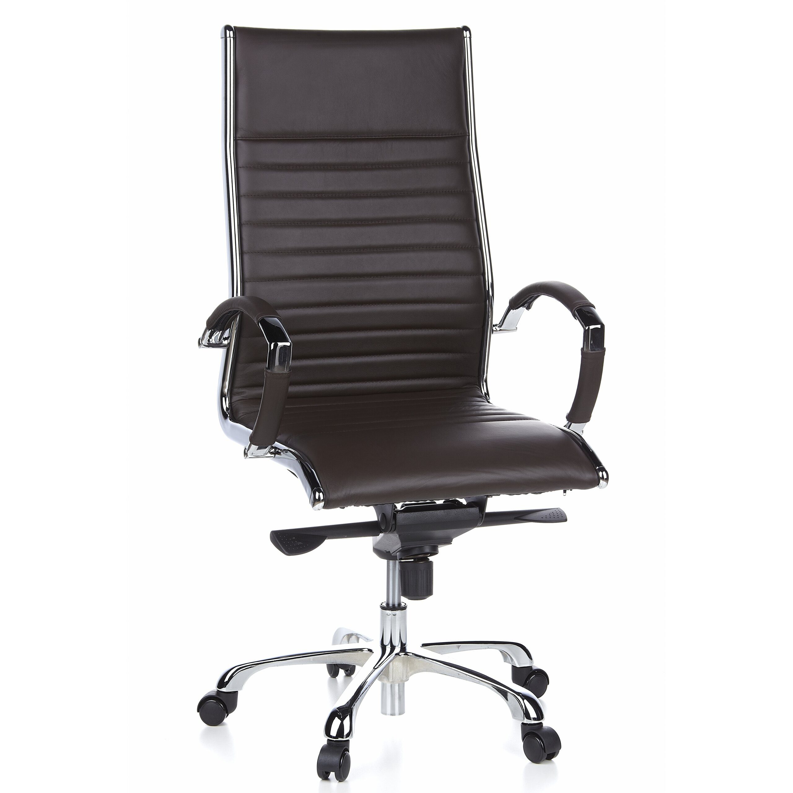 hjh OFFICE Chefsessel Profi Chefsessel Parma 20 Leder mit Armlehnen, Drehstuhl Bürostuhl ergonomisch