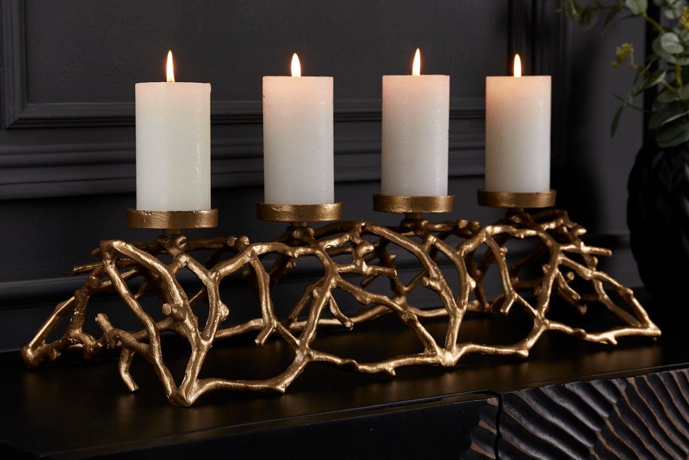 riess-ambiente Kerzenhalter ABSTRACT 60cm gold (Einzelartikel, 1 St), Wohnzimmer · Metall · Dekoration · Modern Design