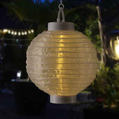 MARELIDA LED Lampion LED Solar Lampion 20cm Party Balkon Terrasse Gartenbeleuchtung Sensor, LED Classic, warmweiß (2100K bis 3000K)