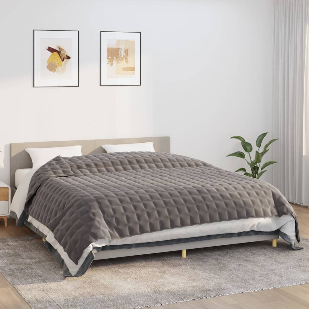 vidaXL Einziehdecke 220 x 260 cm Gewichtsdecke Grau 220x260 cm 15 kg Stoff Bettdecke
