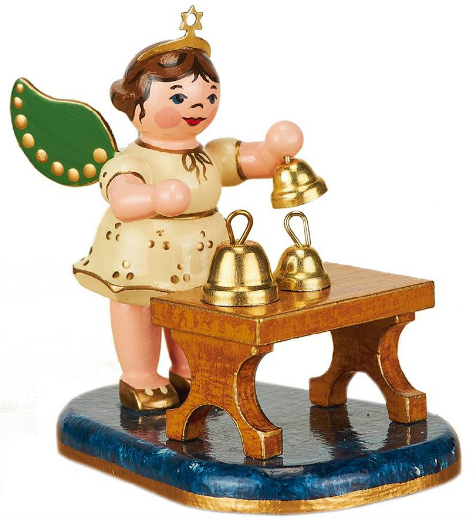 Hubrig Volkskunst Zschorlau Erzgebirge Engelfigur Hubrig Engel mit Glockenspiel