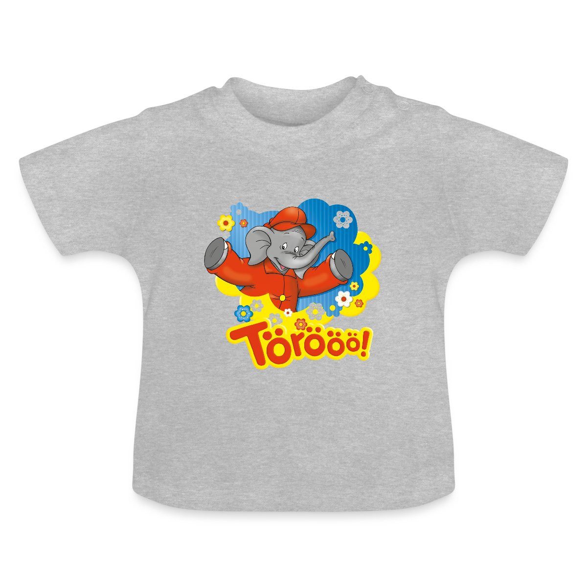 T-Shirt Benjamin Blümchen Trötet Töröö Und Winkt Baby Bio-T-Shirt mit Rundhals
