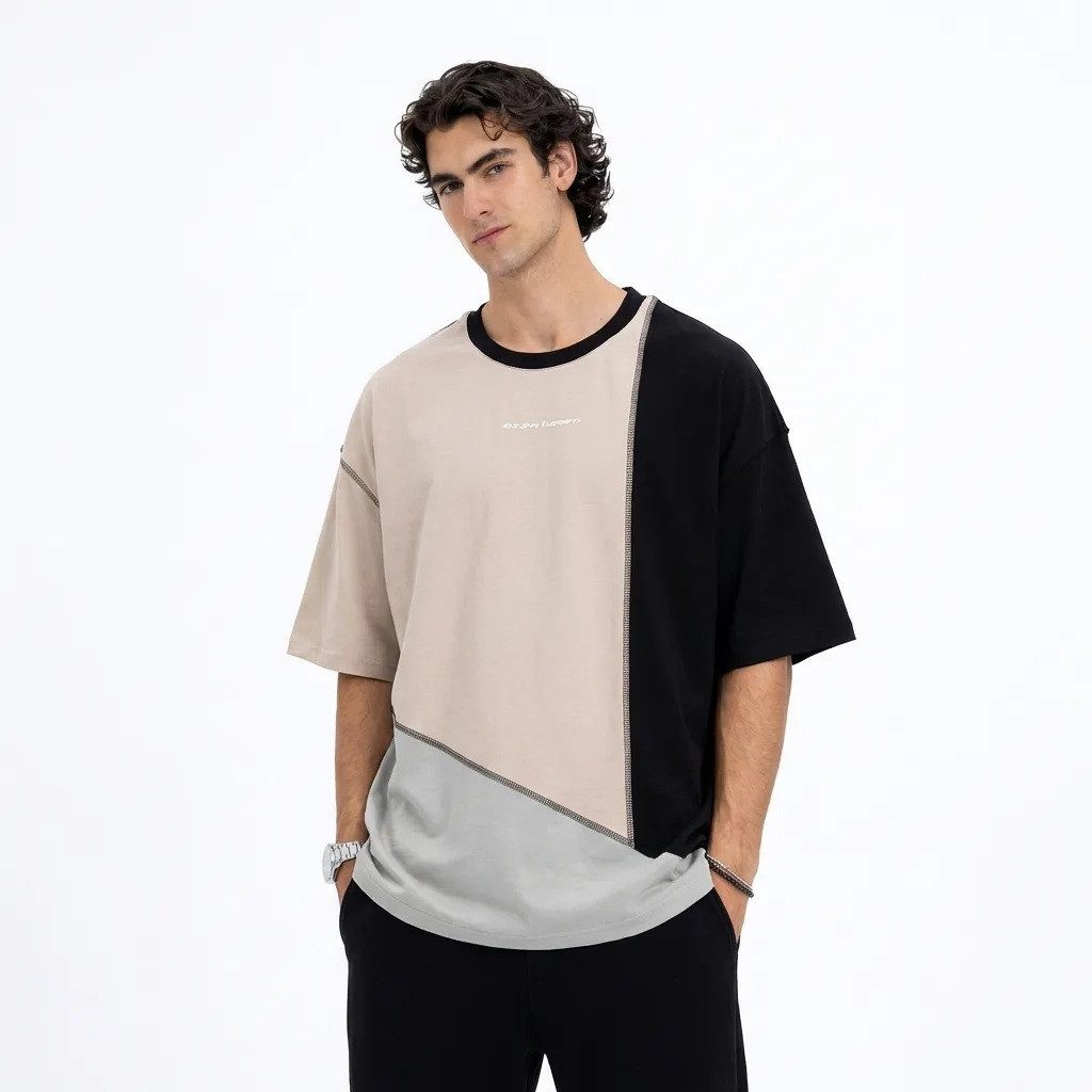 T-Shirt Herren Oversize T-Shirt Sommer Heavy Weight Basic Shirt Premium OH-42