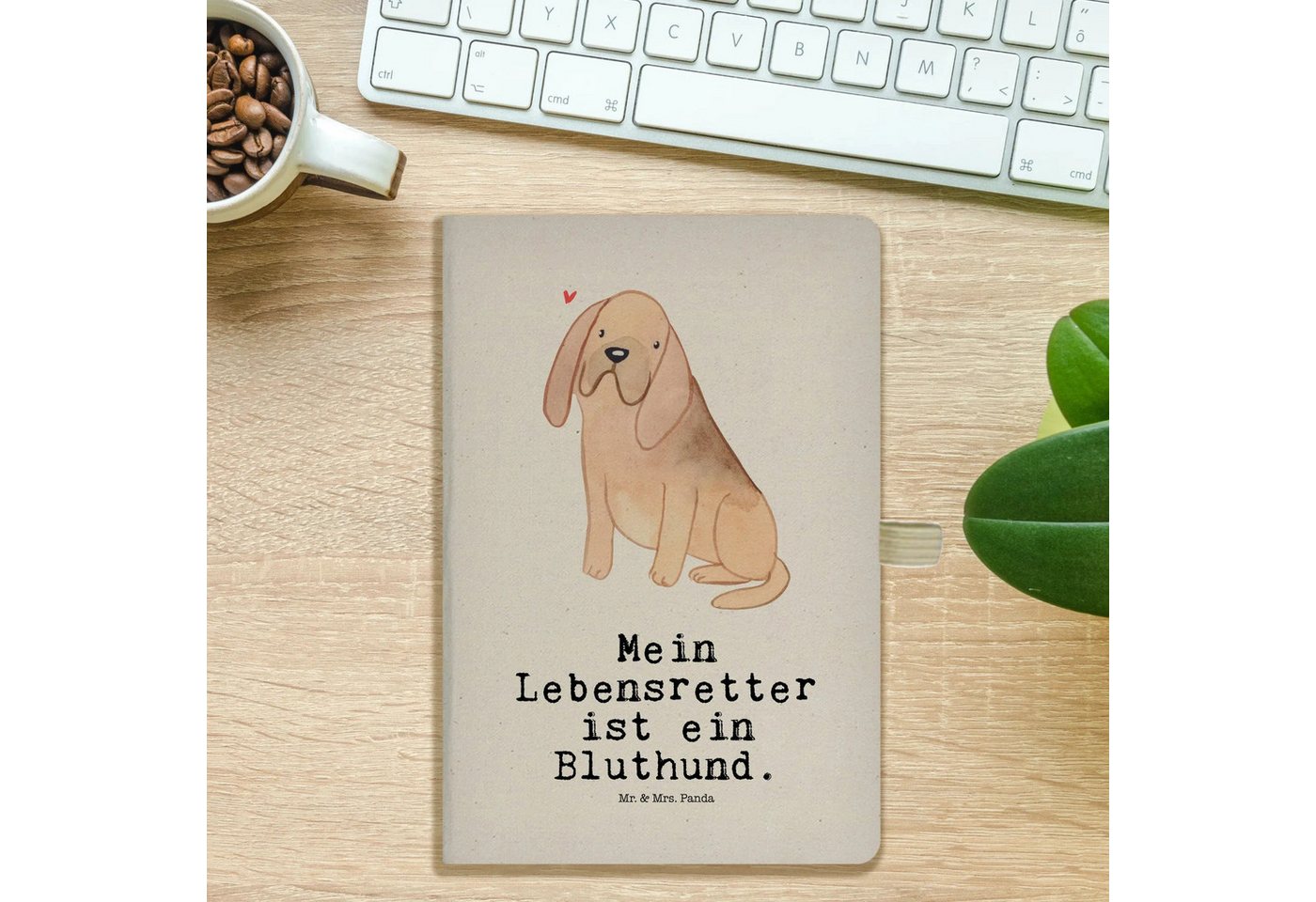 Thumbnail - Mr. & Mrs. Panda Notizbuch Bloodhound Lebensretter - Transparent - Geschenk, Hundebesitzer, A5 N Mr. & Mrs. Panda, Hochw...