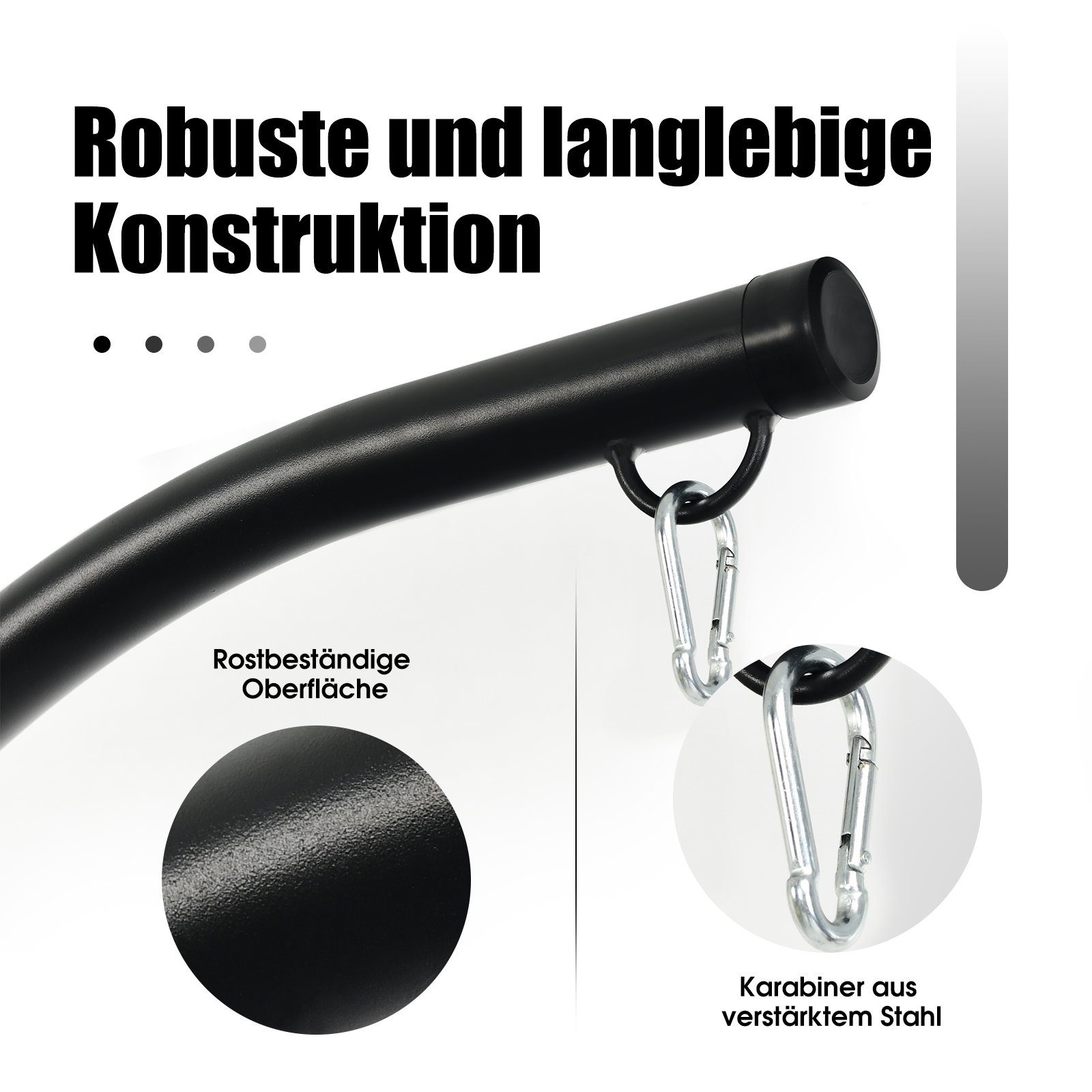 COSTWAY Hängemattengestell, Metall, belastbar bis 150kg, nur Gestell