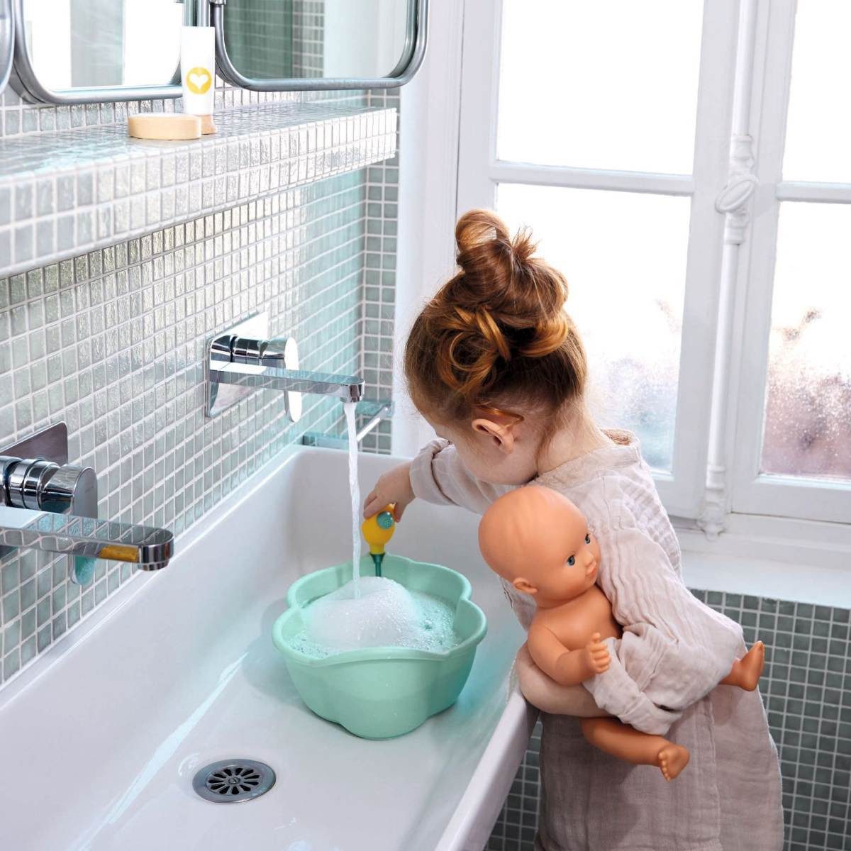DJECO Babypuppe Pomea Badepuppe Prune