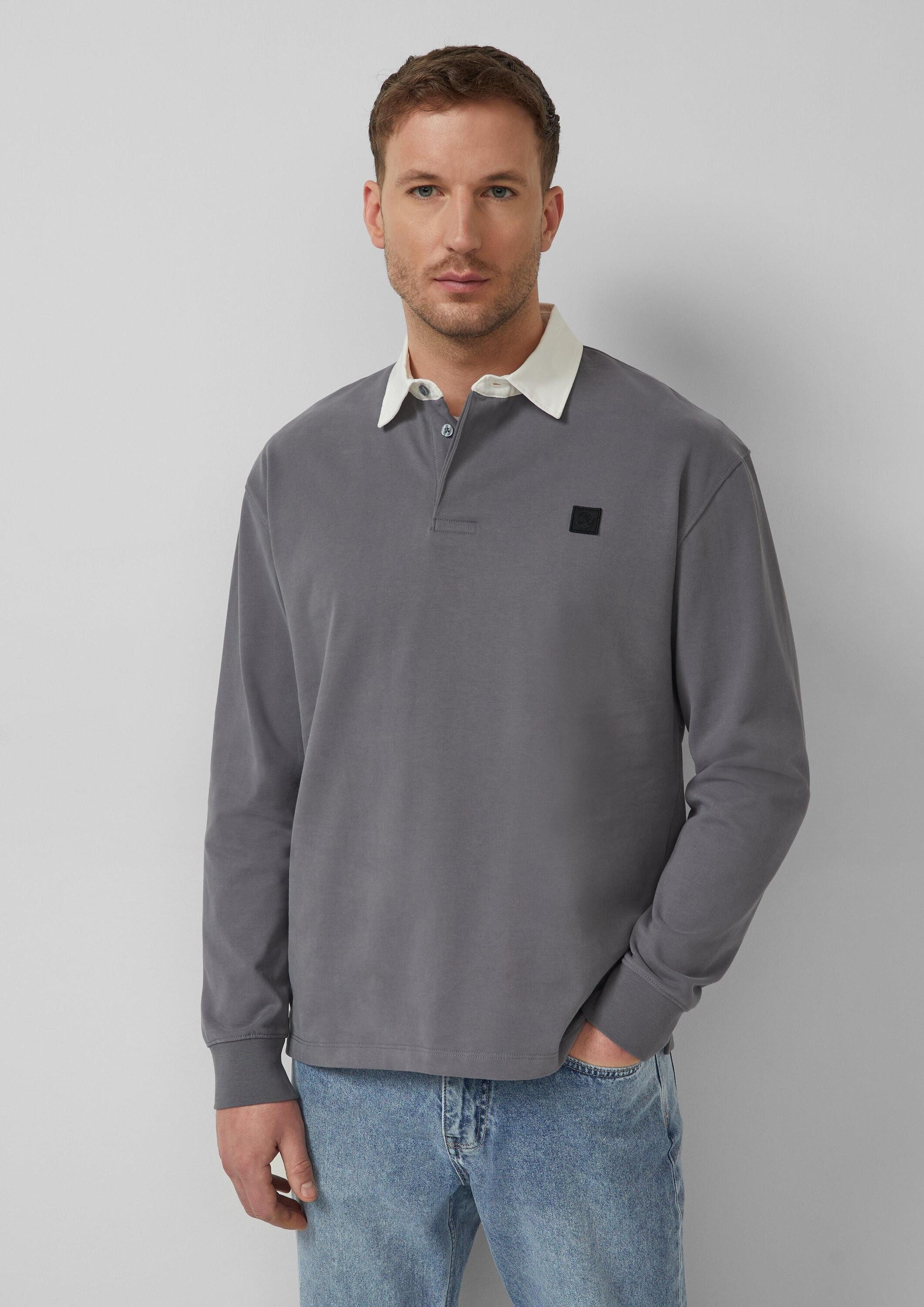 s.Oliver Langarmshirt Polo-Shirt Softes Langarm-Poloshirt im Relaxed Fit