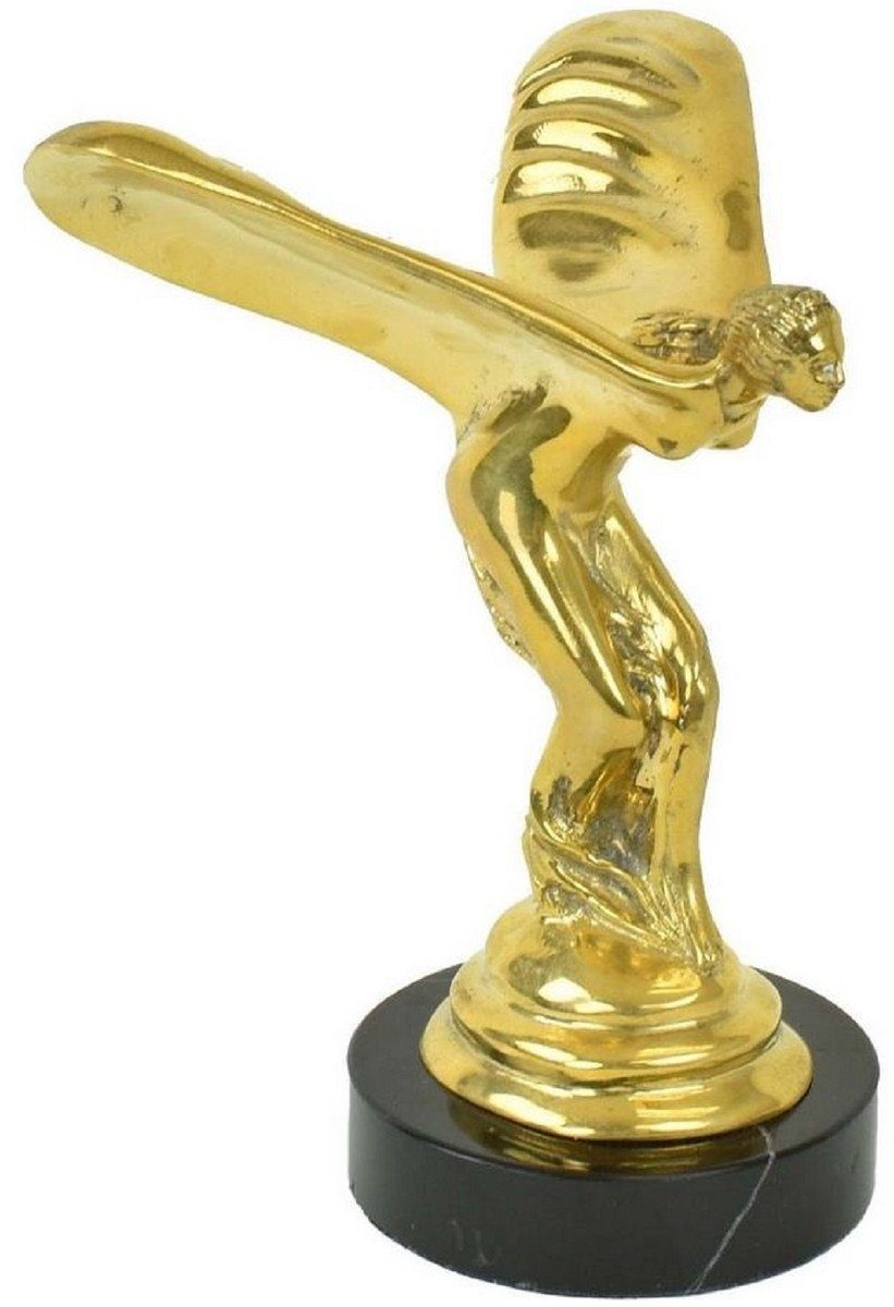 Casa Padrino Dekofigur Luxus Bronze - Ecstasy 15 Skulptur 21 of Accessoires Spirit x x mit 15 Bronzefigur Frau mit H. Gold Edle Marmorsockel Schwarz Deko / - Luxus Flügeln cm