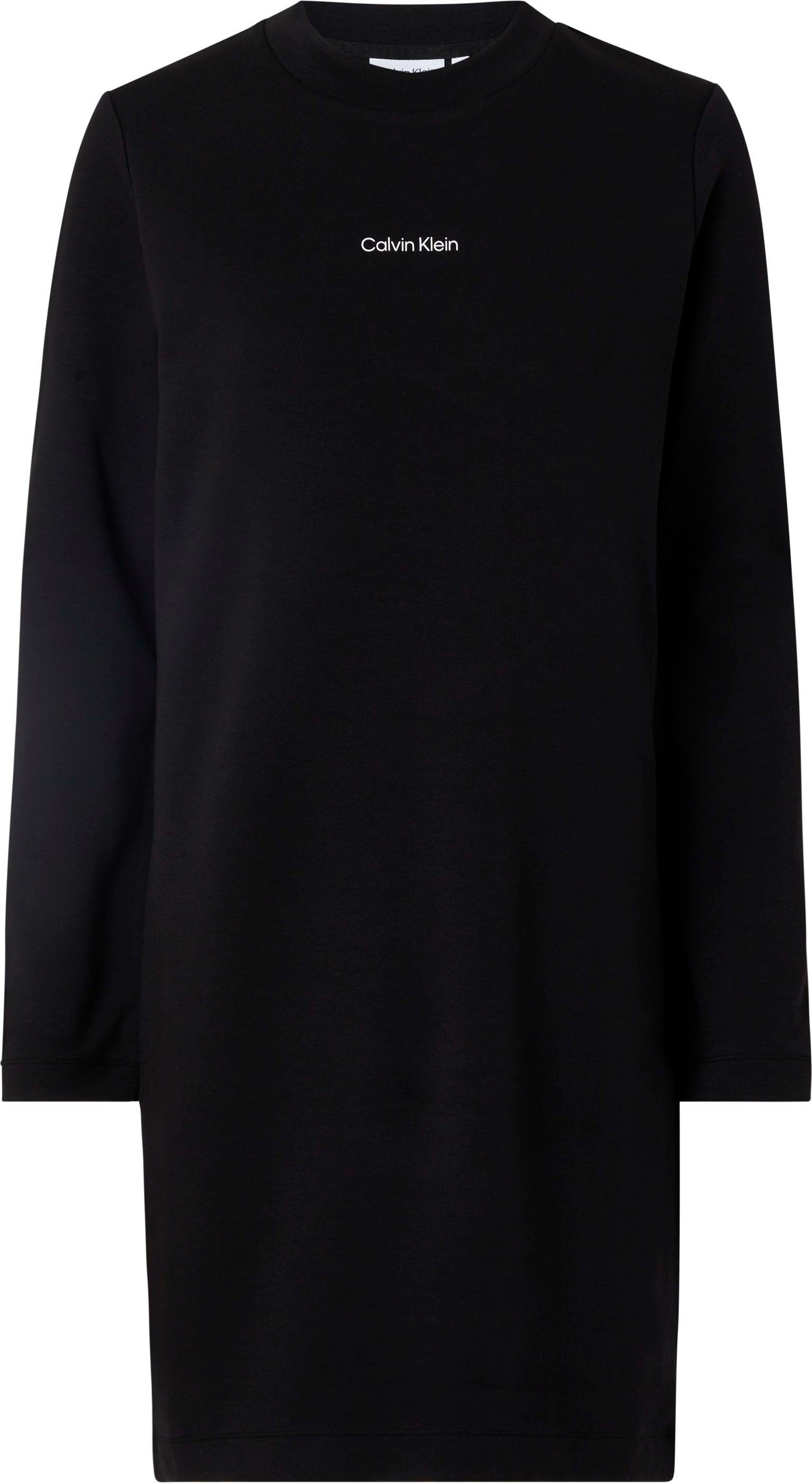 auf Curve LS MICRO der Sweatkleid LOGO C-NECK Calvin Brust Markenlabel INCLU mit Klein DRESS