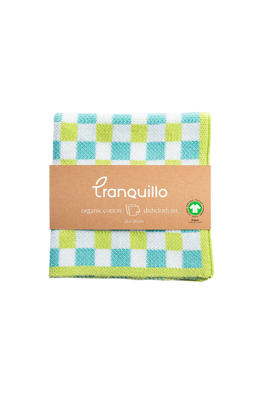 Tranquillo Spültuch Bio-Baumwolle 2er-Set CHECK 25x25cm waschbar saugstark strapazierfähig, GOTS-zertifiziertes Abwaschtuch-Set ideal für den täglichen Gebrauch