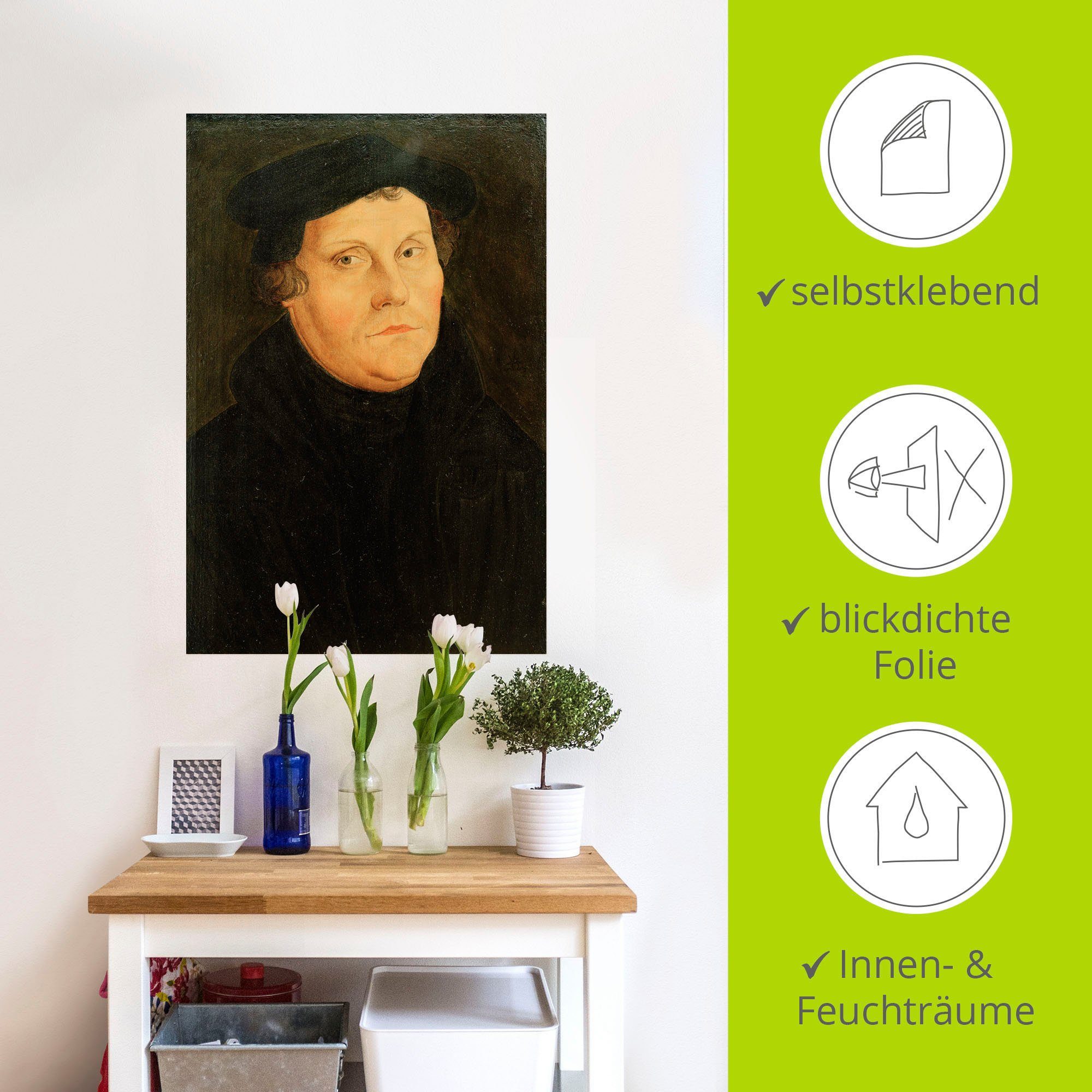Artland Wandbild Martin Alubild, Luther, Poster in versch. als oder Persönlichkeiten Wandaufkleber St), Leinwandbild, (1 Größen Historische