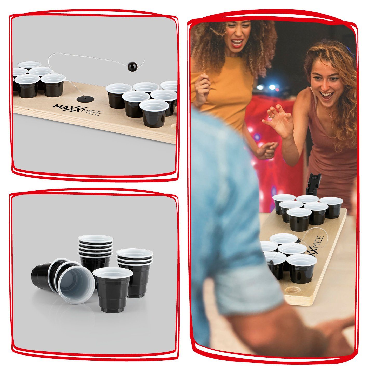 Sport Spieltische MAXXMEE Mini-Tischtennisplatte Tischspiel Beer Pong Mini - 50 x 16 x 9 cm