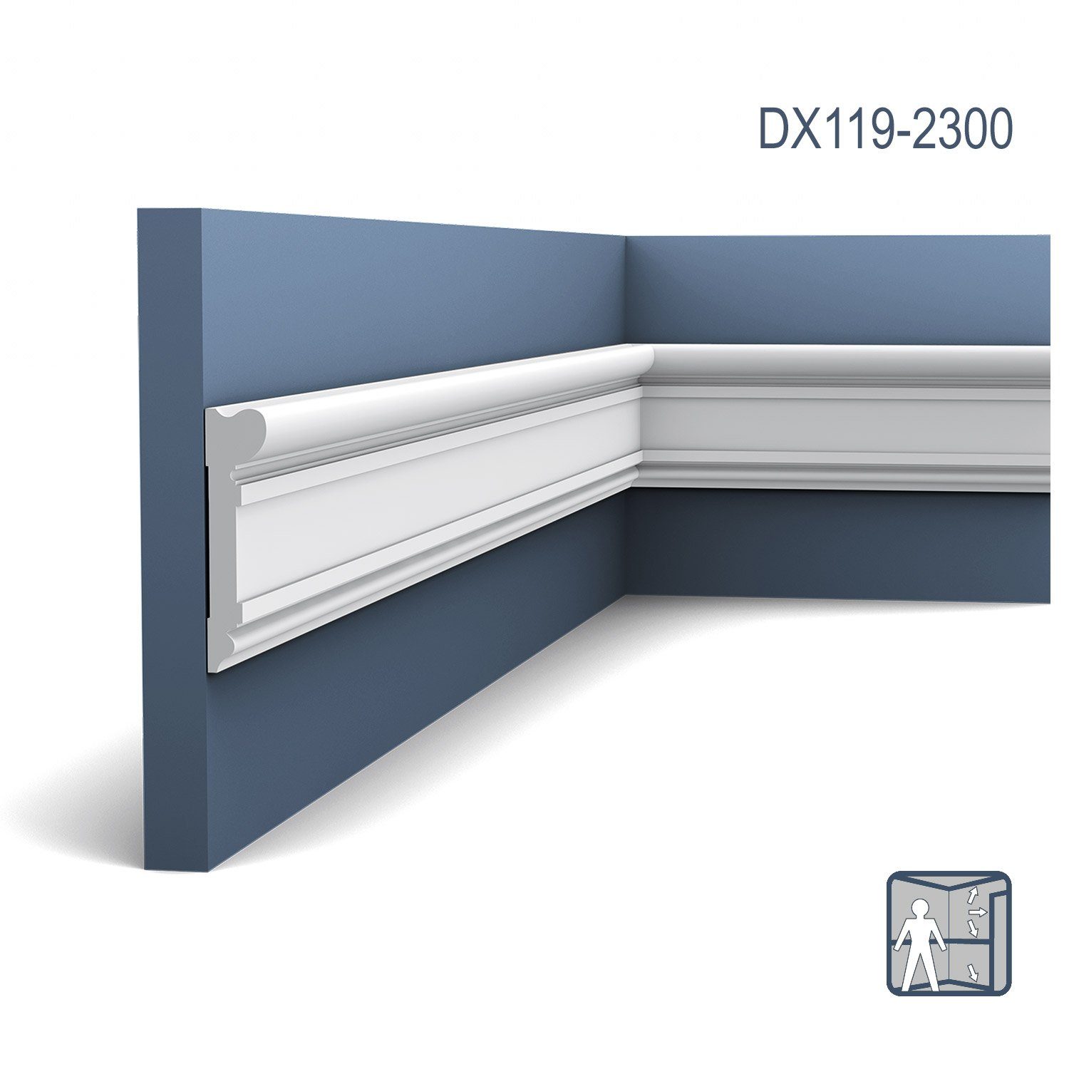 Thumbnail - Orac Decor Zierleiste DX119-2300 Zierleisten 1 Karton SET 18 Türumrandungen 41,4 m, kleben, Duropolymer®, 18-St., 1 Kart...