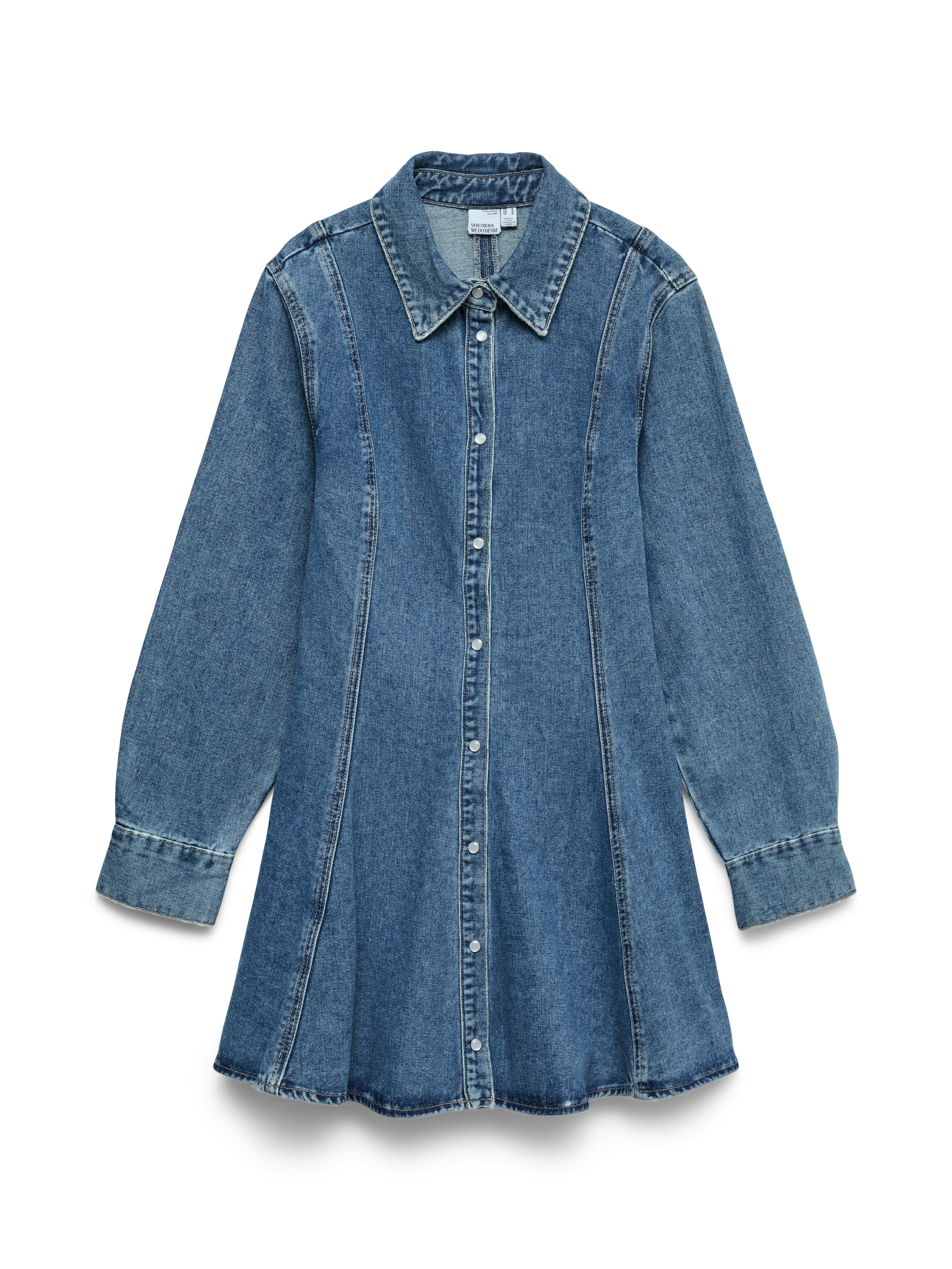 Vero Moda Jeanskleid VMJESSIE LS SHORT DENIM DRESS NOOS Baumwollmischung