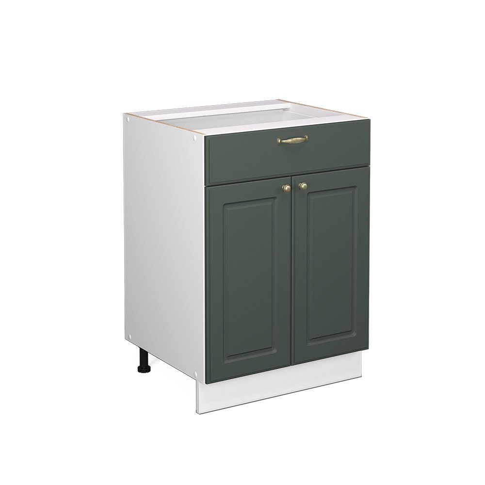 Vicco Badschrank Fame-Line Grün-Gold Landhaus/Weiß 60 x 82 cm mit Schublade günstig online kaufen