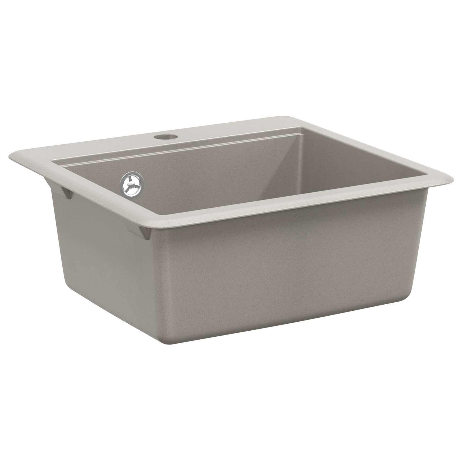 vidaXL Granitspüle Waschbecken 80% Quarz und 20% Harz 470 x 440 mm Grau, Rechteckig, 4/470 cm, (1 St)