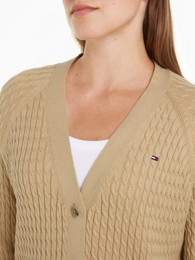 Tommy Hilfiger Strickjacke CO CABLE V-NK CARDIGAN mit gestricktem Zopfmuster