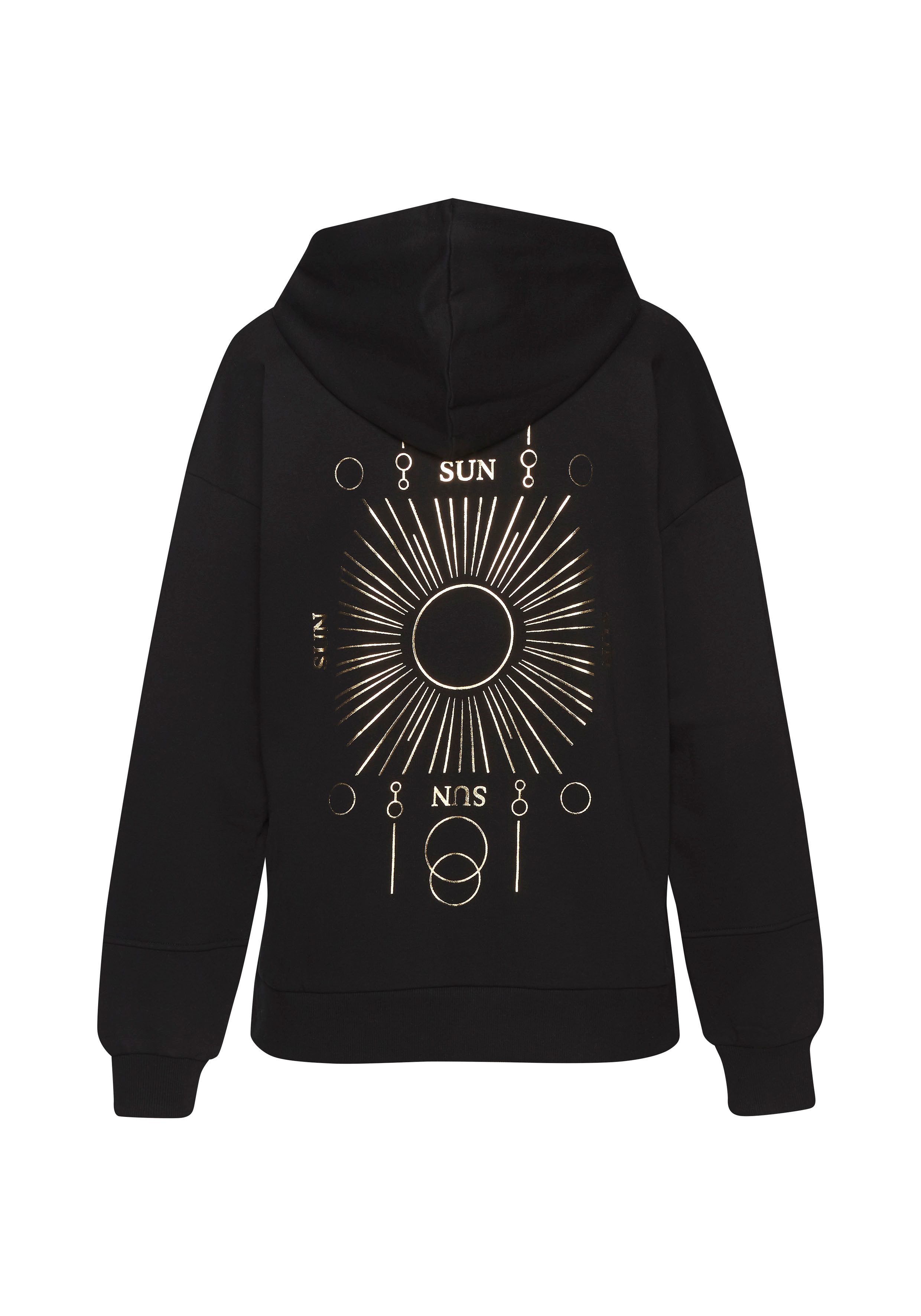 Buffalo Hoodie Kapuzensweatshirt mit großem Rückenprint- mit Glanz-Effekt, Loungewear