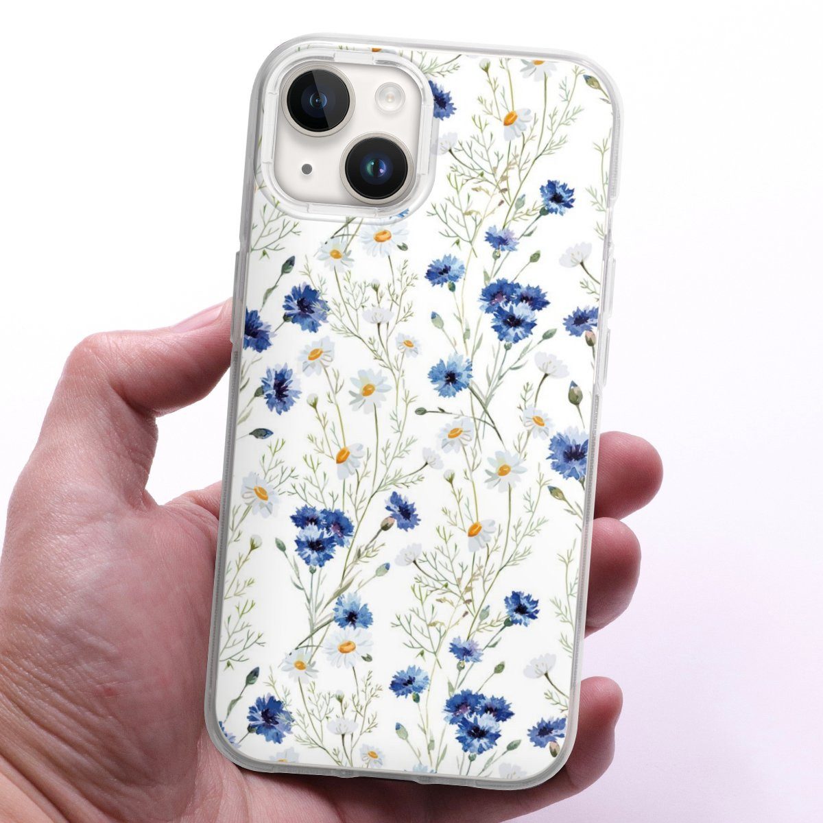 DeinDesign Handyhülle Muster Blume Blumen Flower Pattern 6, Apple iPhone 14 Silikon Hülle Bumper Case Handy Schutzhülle