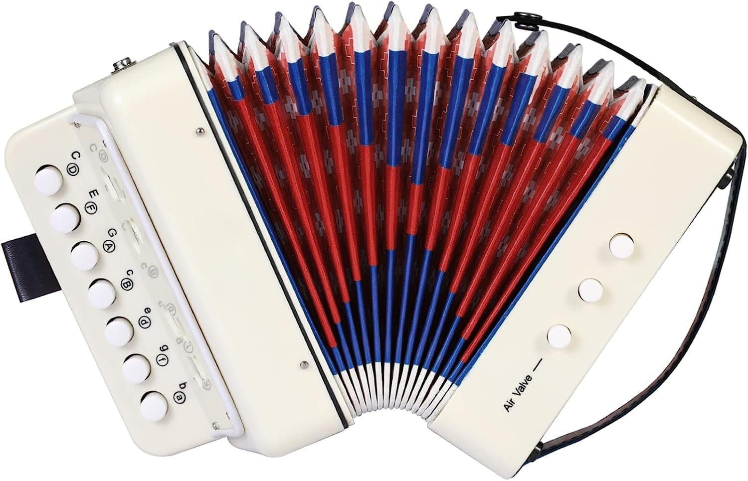 TLGREEN Knopf-Akkordeon Ziehharmonika 10 Tasten (10 tasten kinder akkordeon für Anfänger, 17 Tasten 8 Bässe Akkordeon Kinder), Musikinstrument