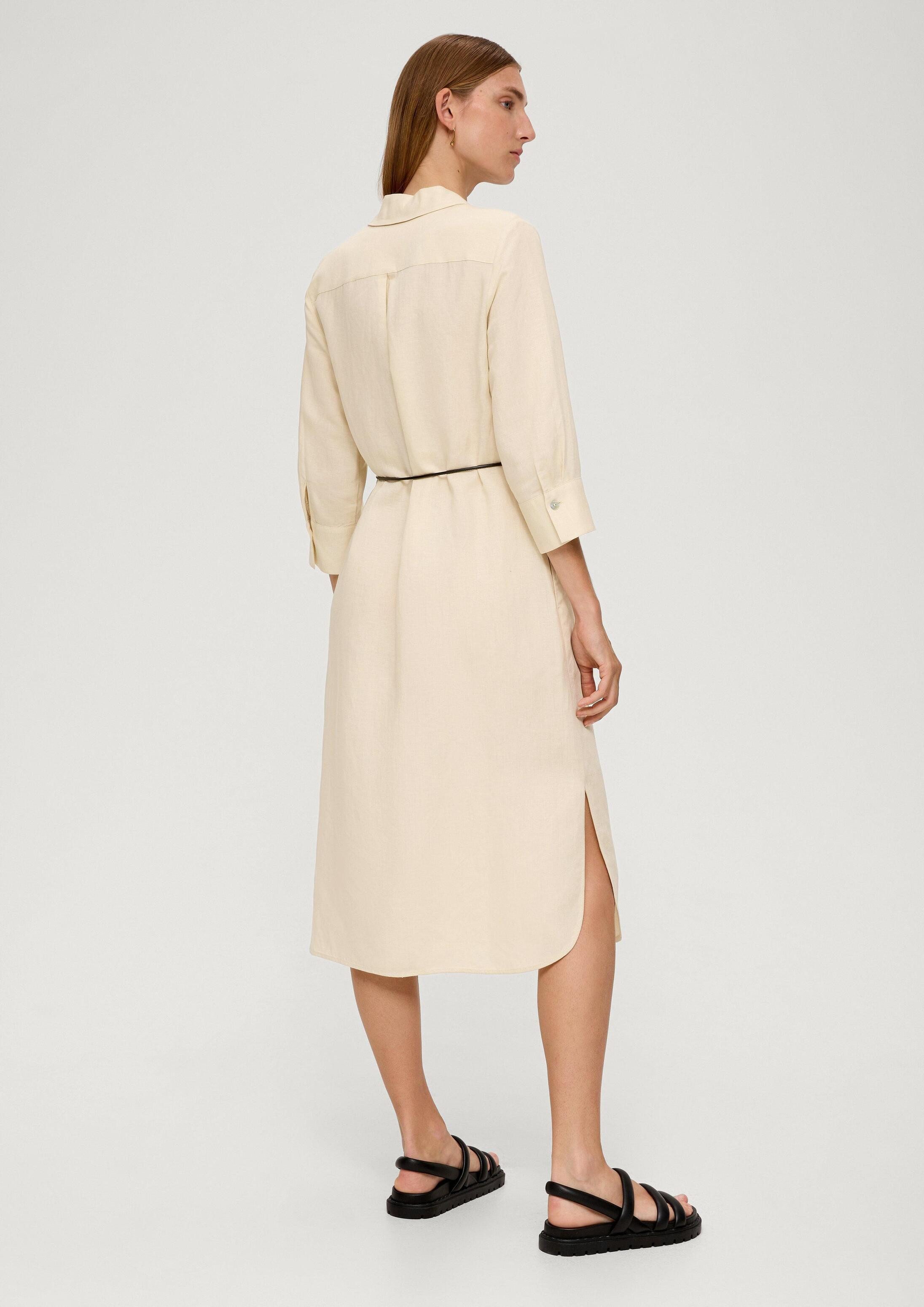 s.Oliver Midikleid Kleid Kleid aus Leinenmix
