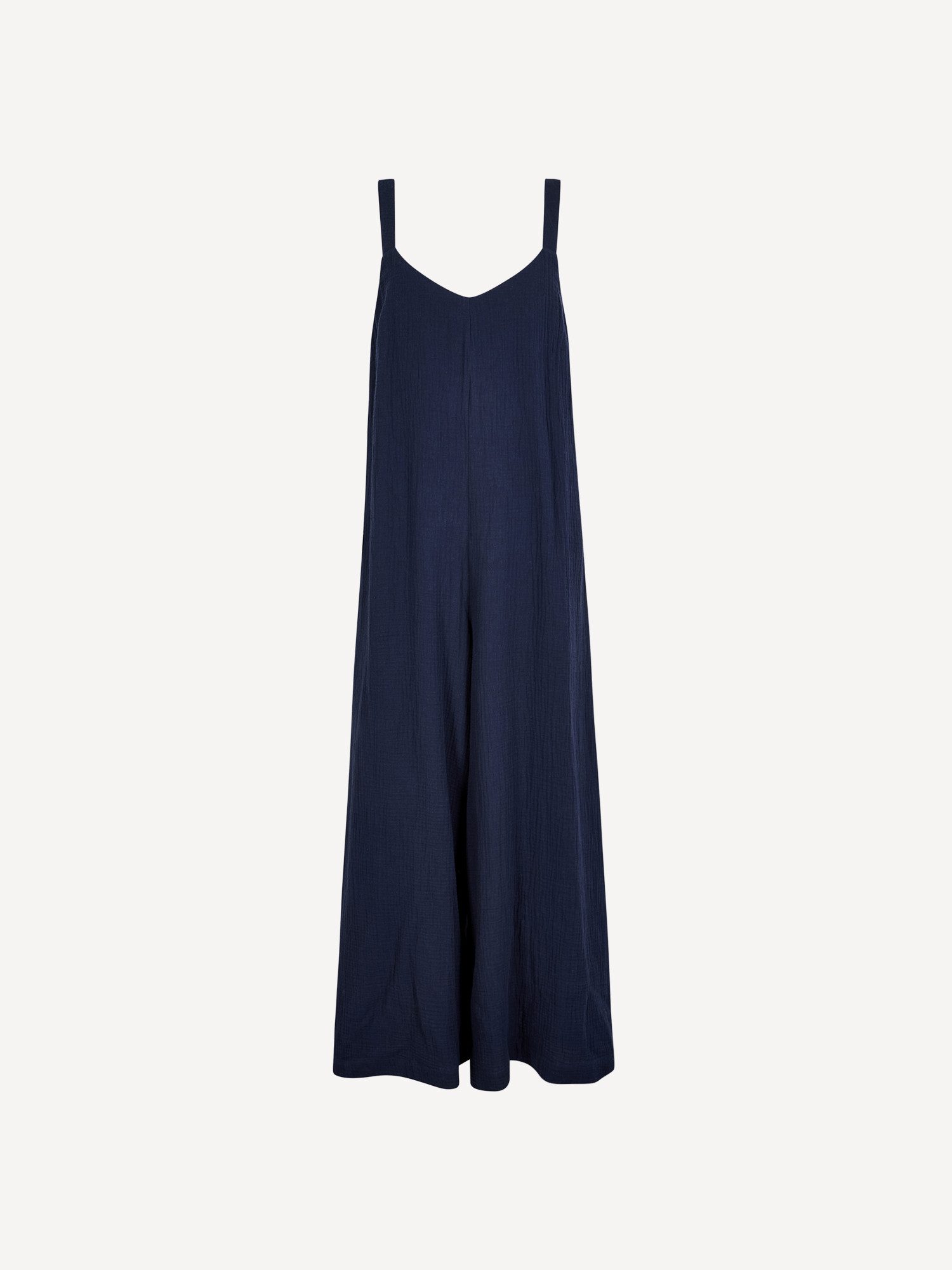 Apricot Jumpsuit Jumpsuit aus strukturierter Baumwolle mit weitem Bein – Bild 5 von 5