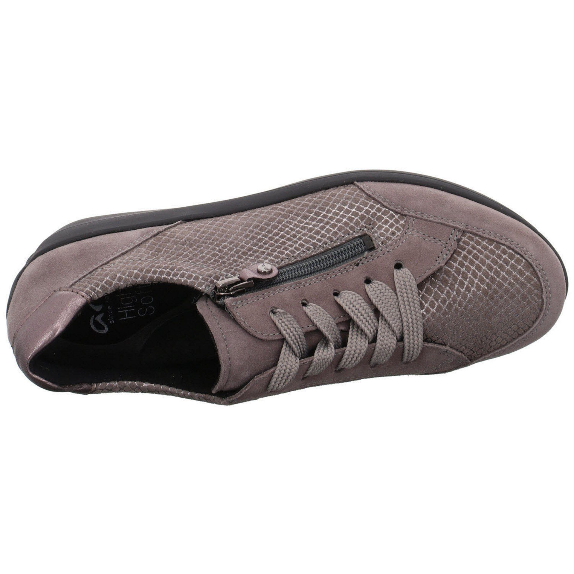 Schnürschuh Ara Damen Merano Sneaker Sneaker Lederkombination Schuhe 040337 grau