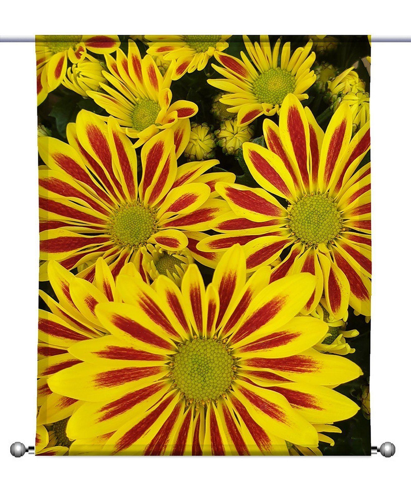 Scheibengardine gardinen-for-life Beschwerung, mit Blühen Scheibenhänger gelbes - rechteckig