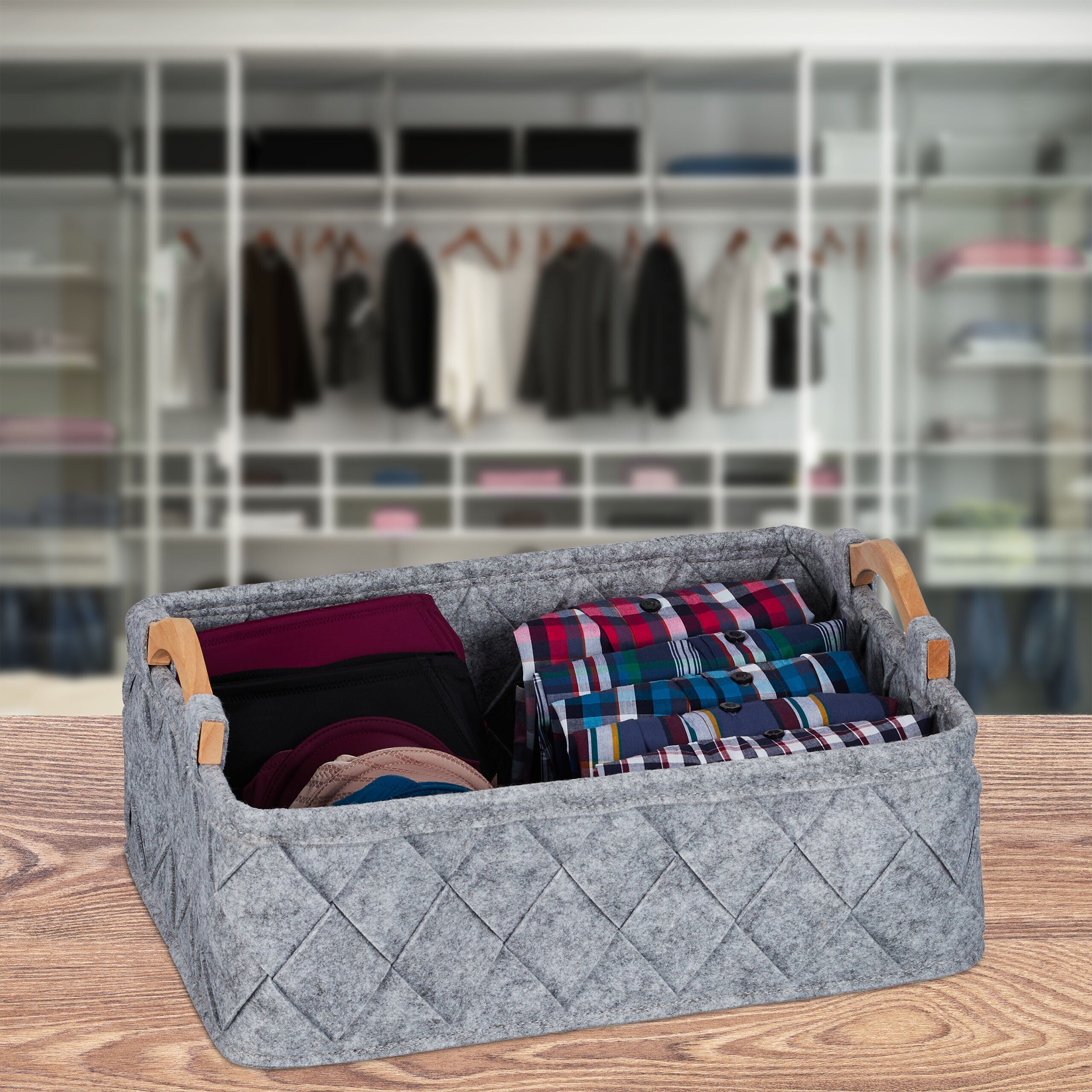 relaxdays Aufbewahrungskorb 8-teiliger Schrank-Organizer, hellgrau günstig online kaufen