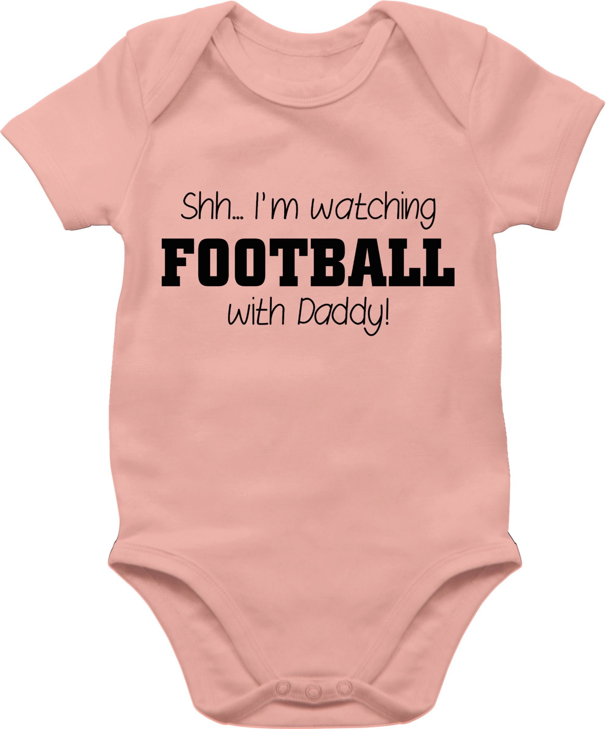 Shirtbody Shh...I'm watching football with Daddy! - schwarz