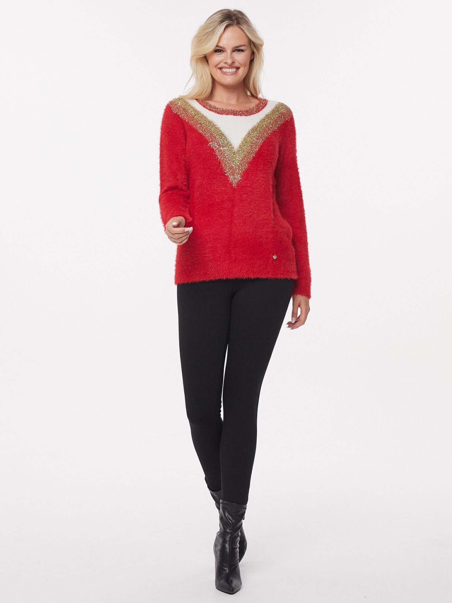 Christian Materne Rundhalspullover Sweater figurbetont aus flauschigem Material
