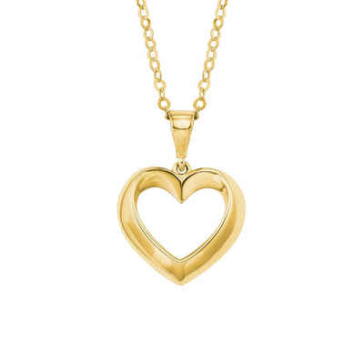 Amor Goldkette für Damen, Gold 585, Herz (2-tlg., Kette mit Anhänger)