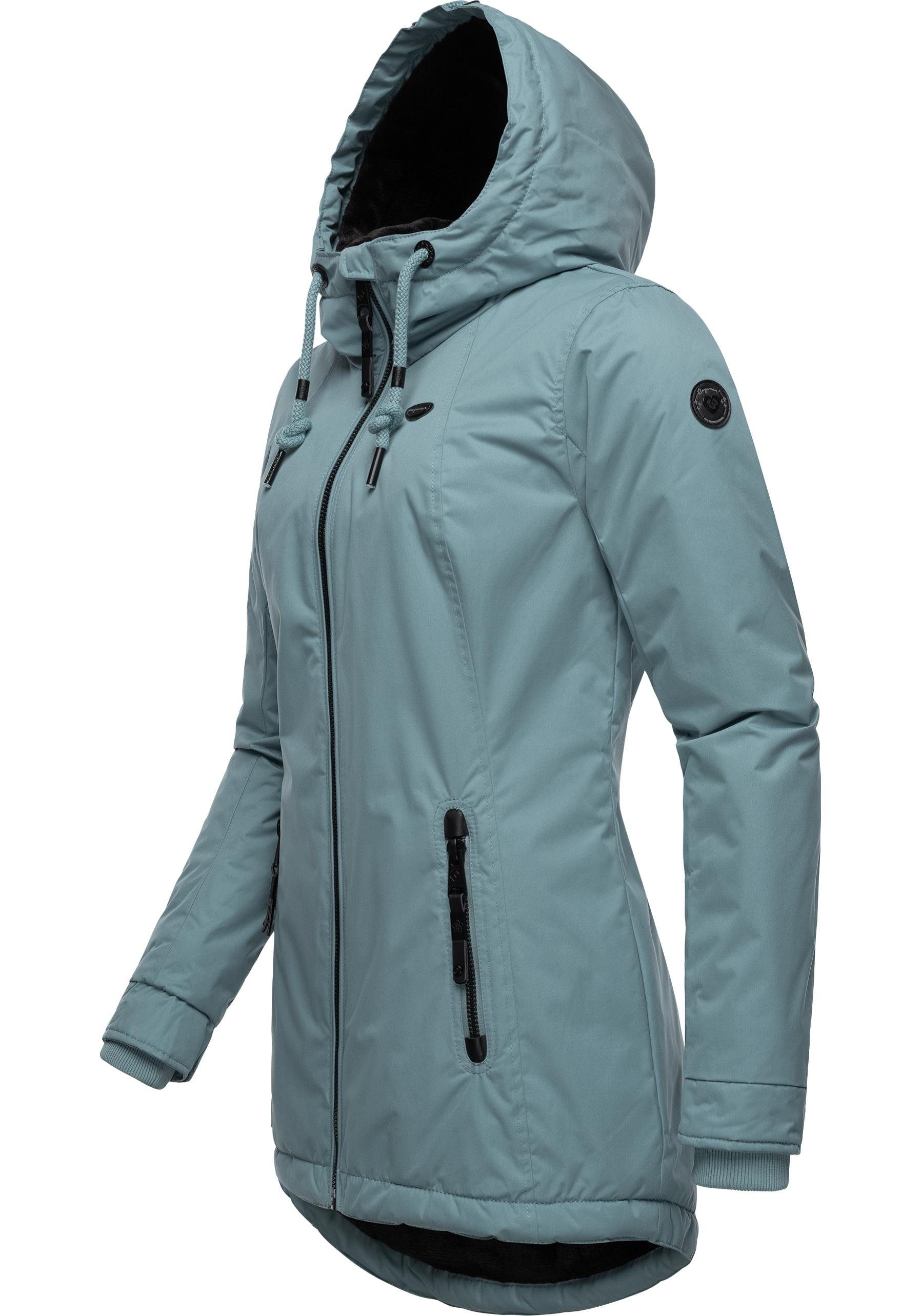 Ragwear Winterjacke Zuzka Winter Wasserdichter Winterparka mit Teddyfleece Innenfutter
